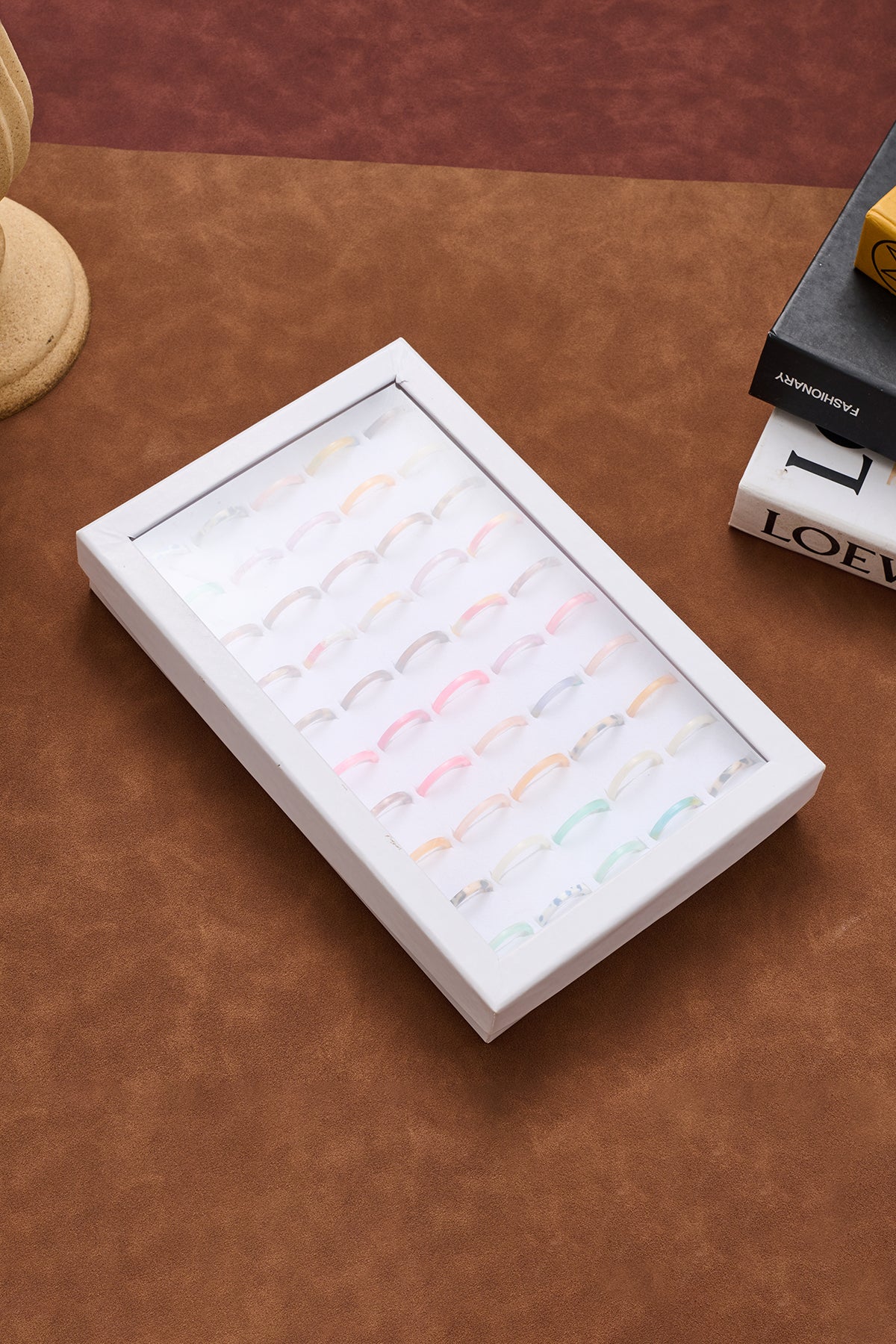 Colorful Acetate Stacking Rings - 50 Piece Set for Resellers - Minimalist Style, Hot-Selling Fashion Rings for Your Shop!