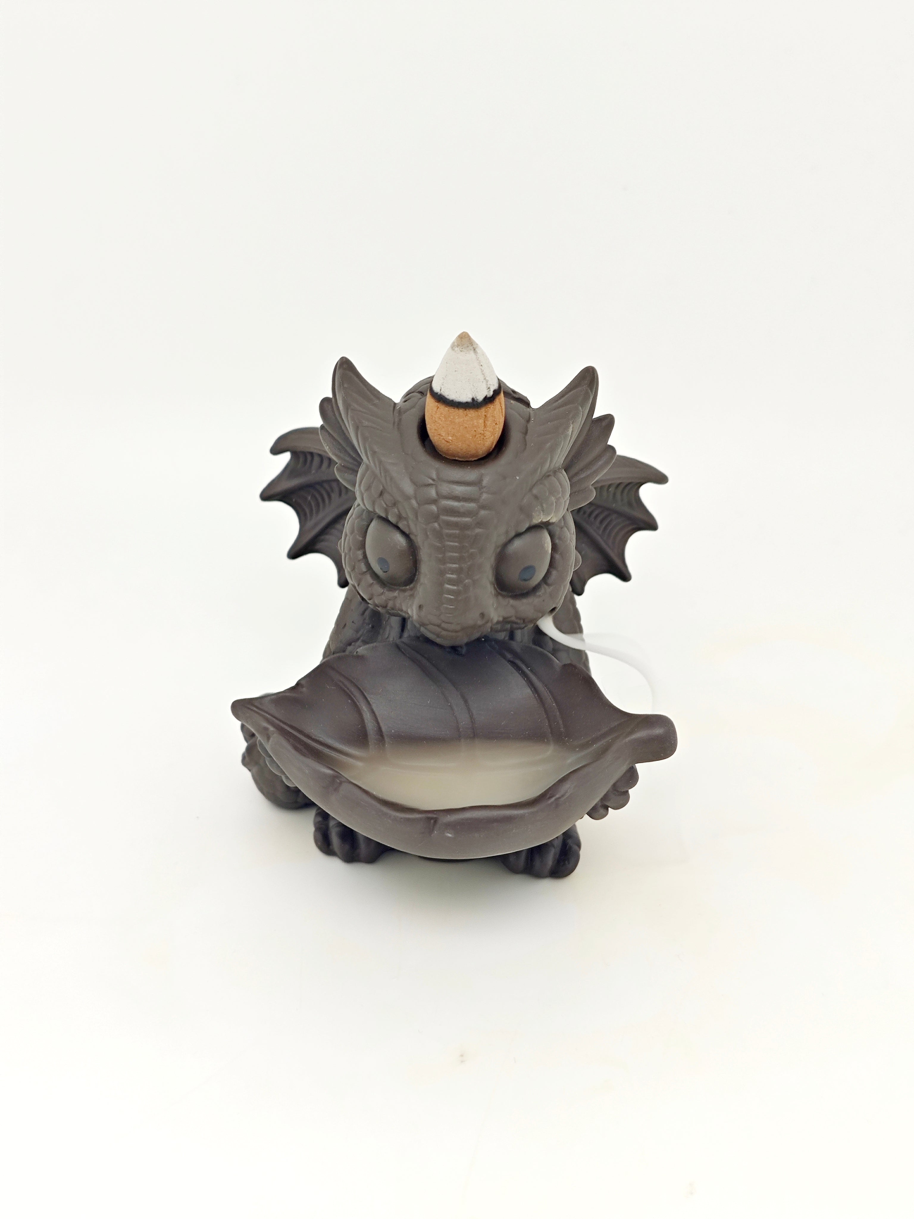 Ceramic Reflux Incense Burner - Decorative Incense Burner Biblo - Baby Dragon Cute Mythical Creature Burner 11cm BIB-30 - DOMEDBAZAAR