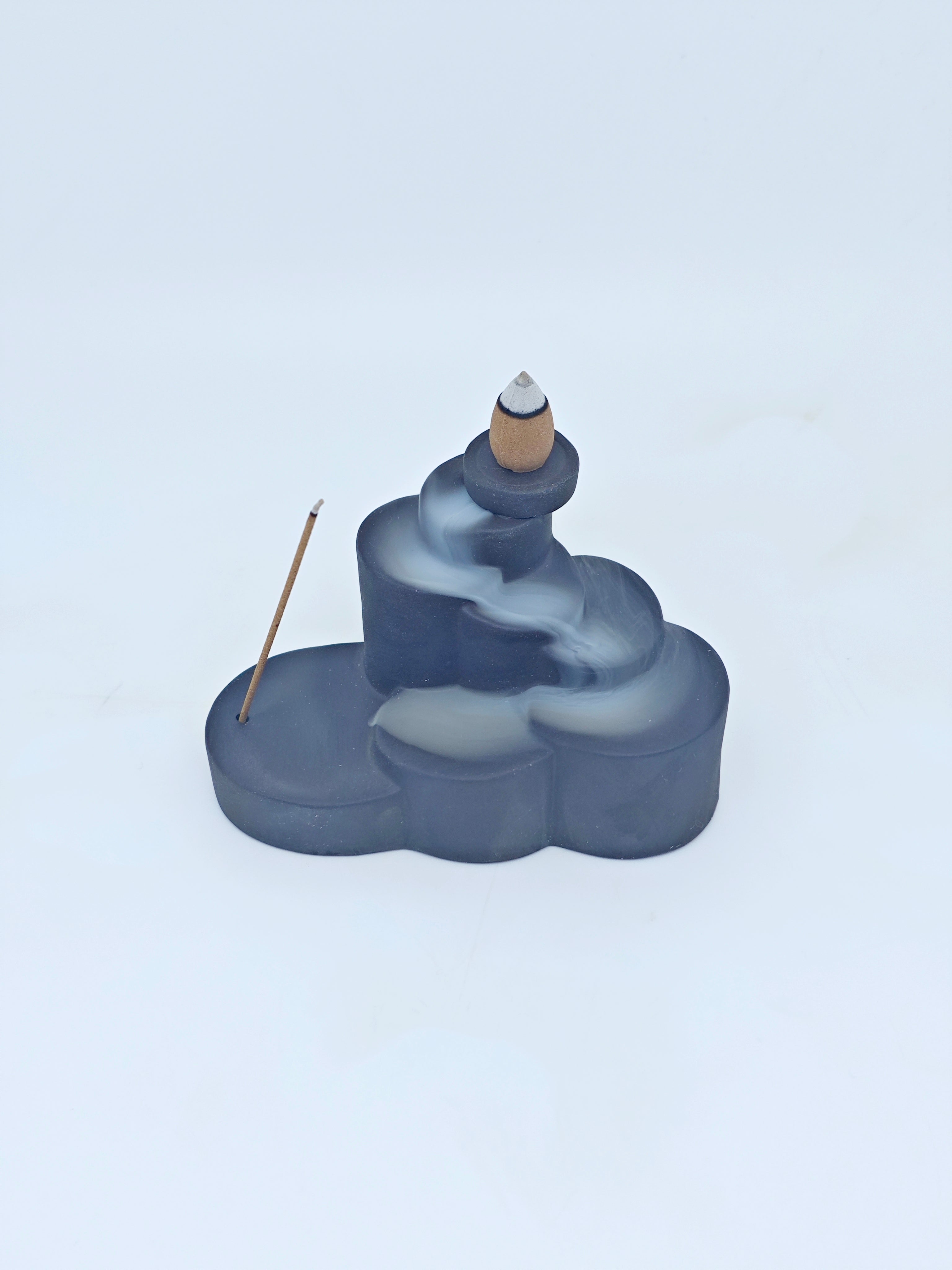 Ceramic Reflux Incense Burner - Decorative Incense Burner Biblo - Rotating Staircase Mystical Smoke Cascade Burner 7.5cm BIB-41 - DOMEDBAZAAR