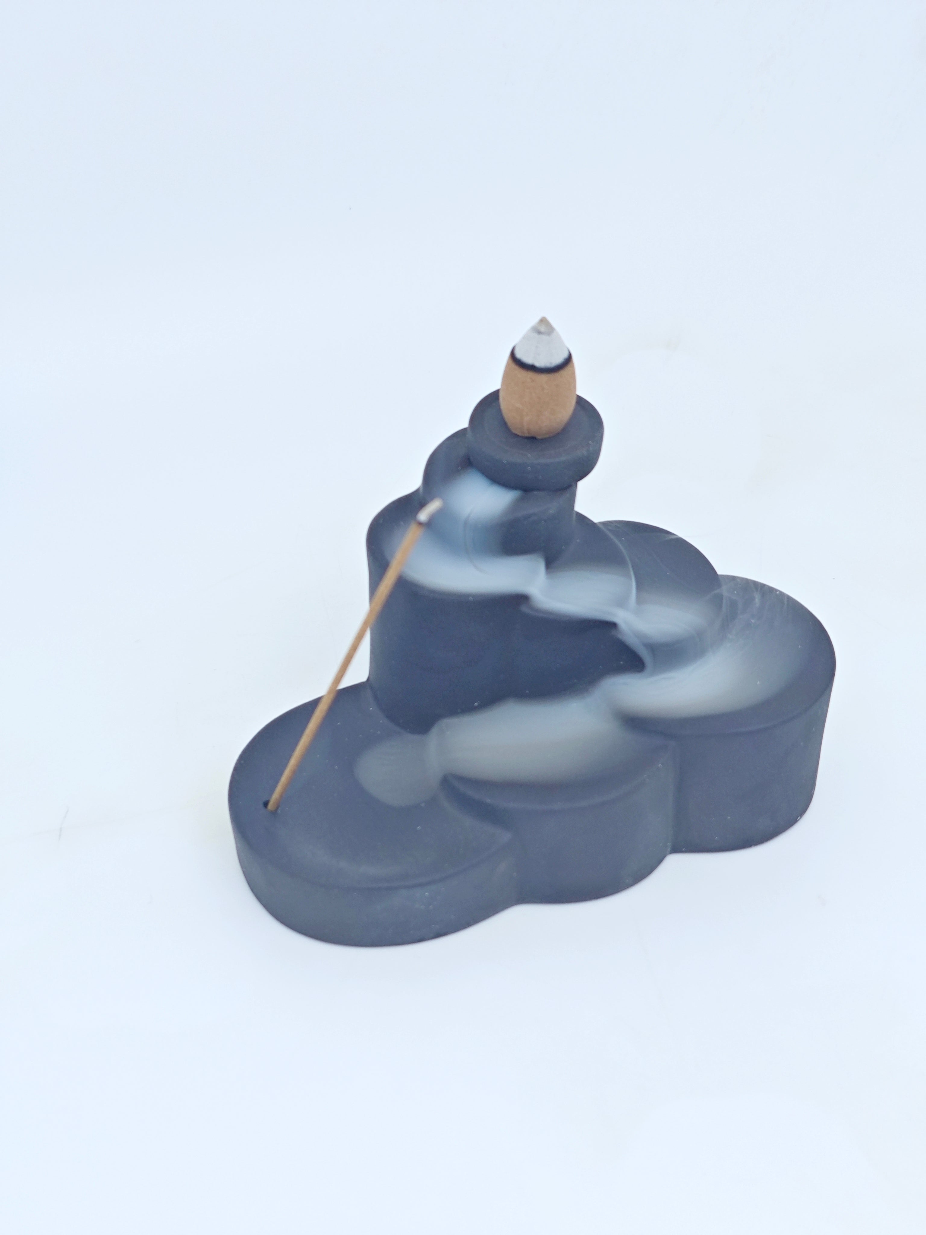 Ceramic Reflux Incense Burner - Decorative Incense Burner Biblo - Rotating Staircase Mystical Smoke Cascade Burner 7.5cm BIB-41 - DOMEDBAZAAR