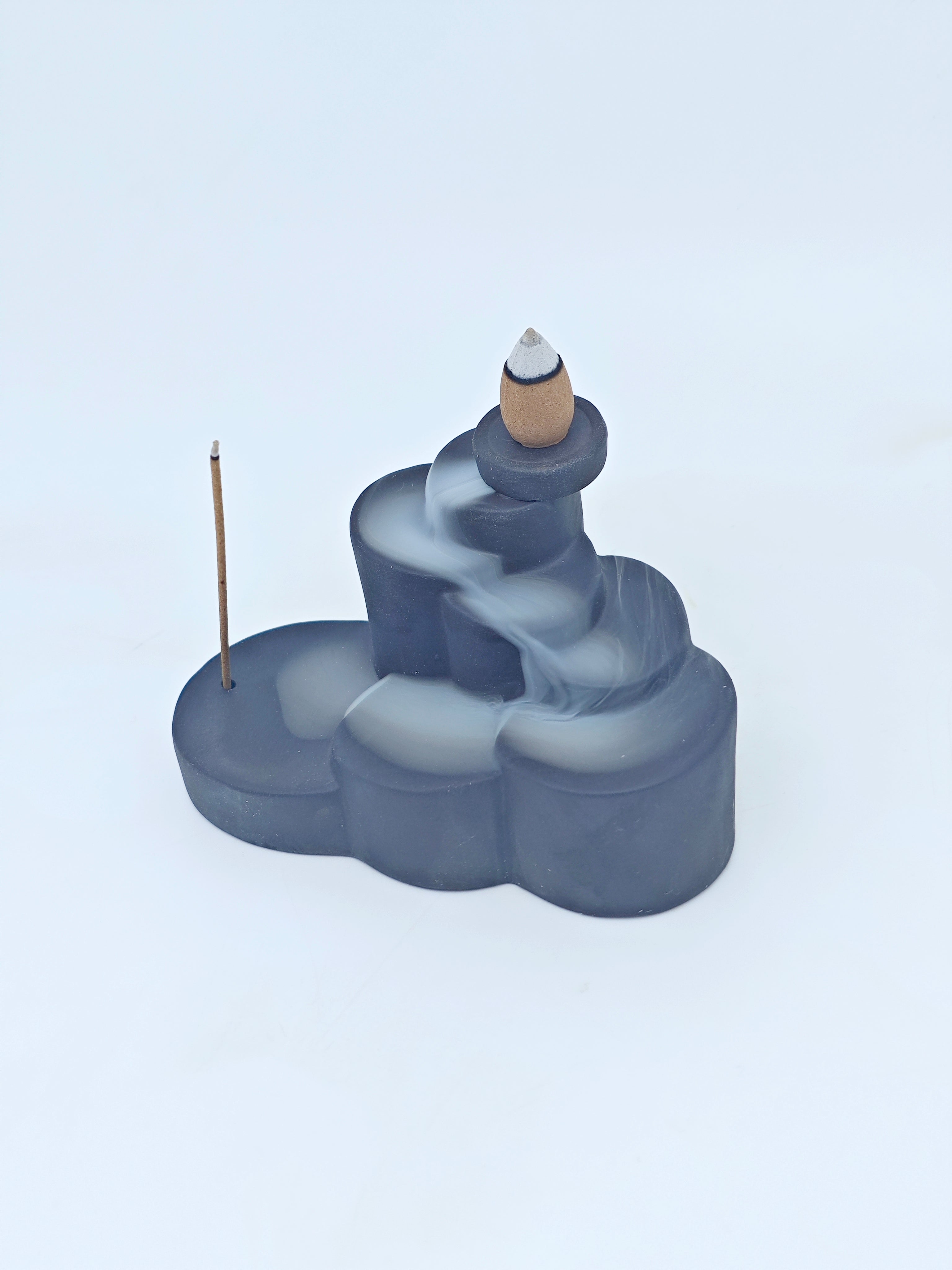 Ceramic Reflux Incense Burner - Decorative Incense Burner Biblo - Rotating Staircase Mystical Smoke Cascade Burner 7.5cm BIB-41 - DOMEDBAZAAR