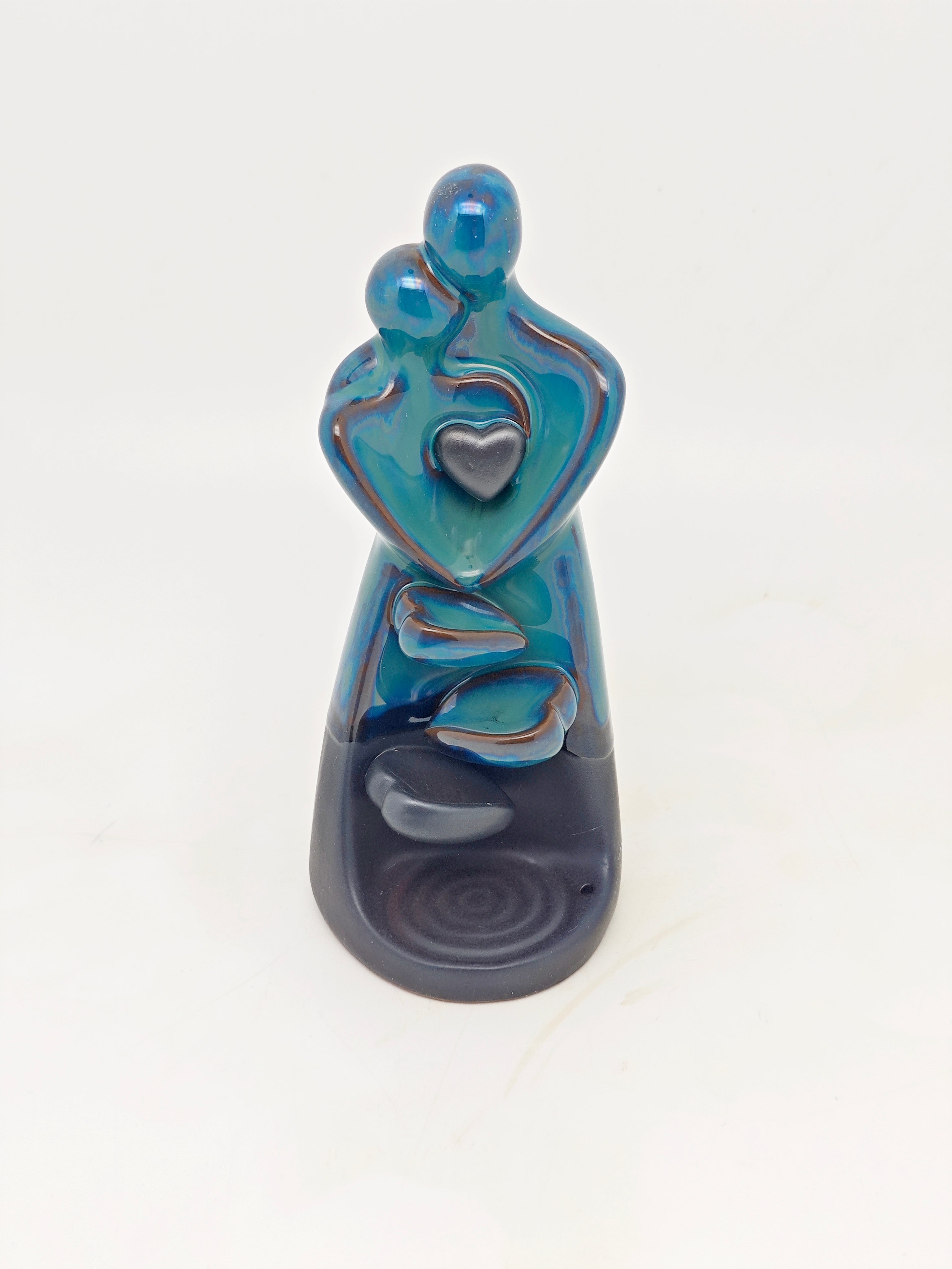 Ceramic Reflux Incense Burner - Decorative Incense Burner Biblo - Parent and Child Embracing with Heart 17.5cm BIB-50 - DOMEDBAZAAR