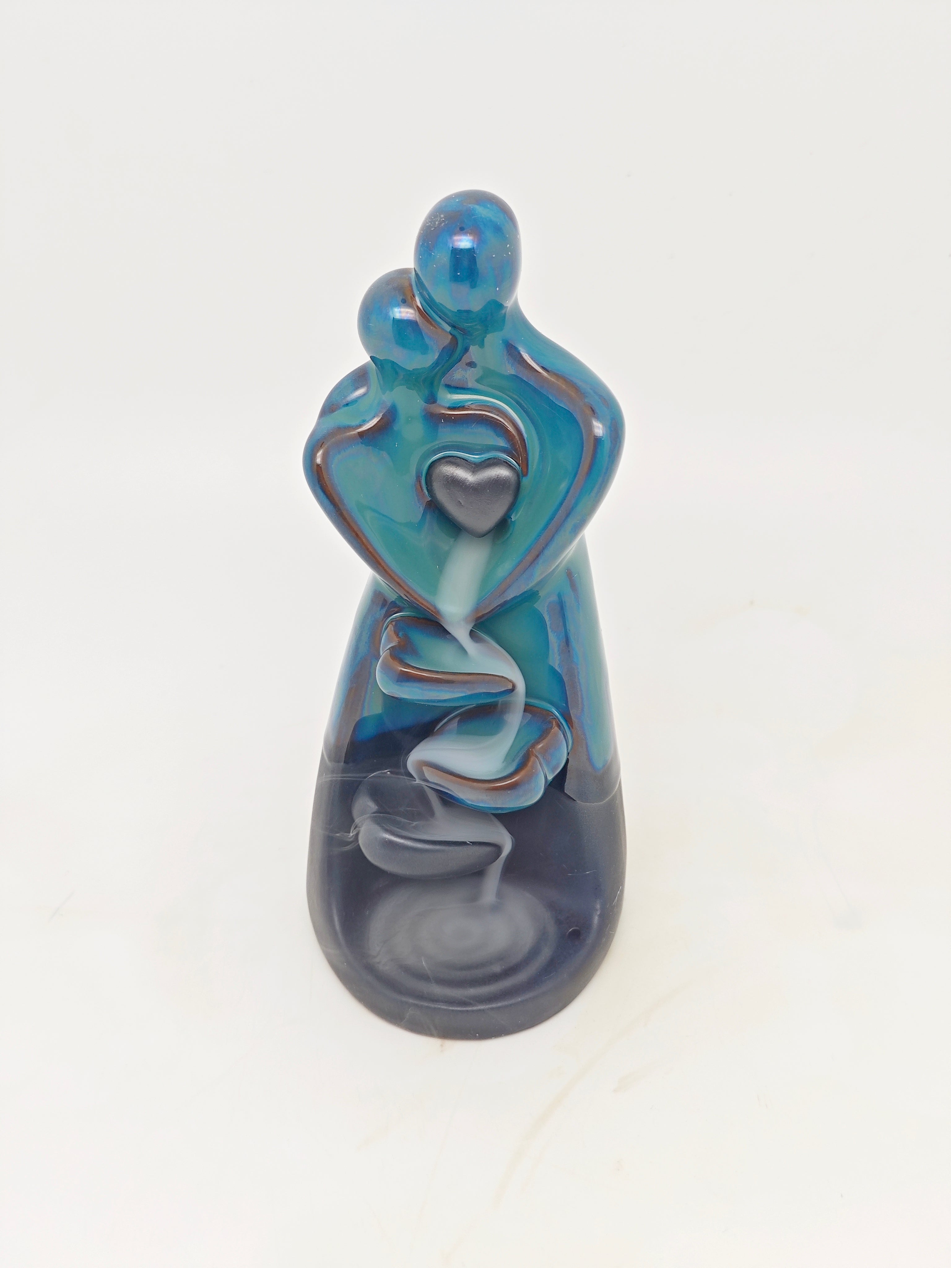 Ceramic Reflux Incense Burner - Decorative Incense Burner Biblo - Parent and Child Embracing with Heart 17.5cm BIB-50 - DOMEDBAZAAR