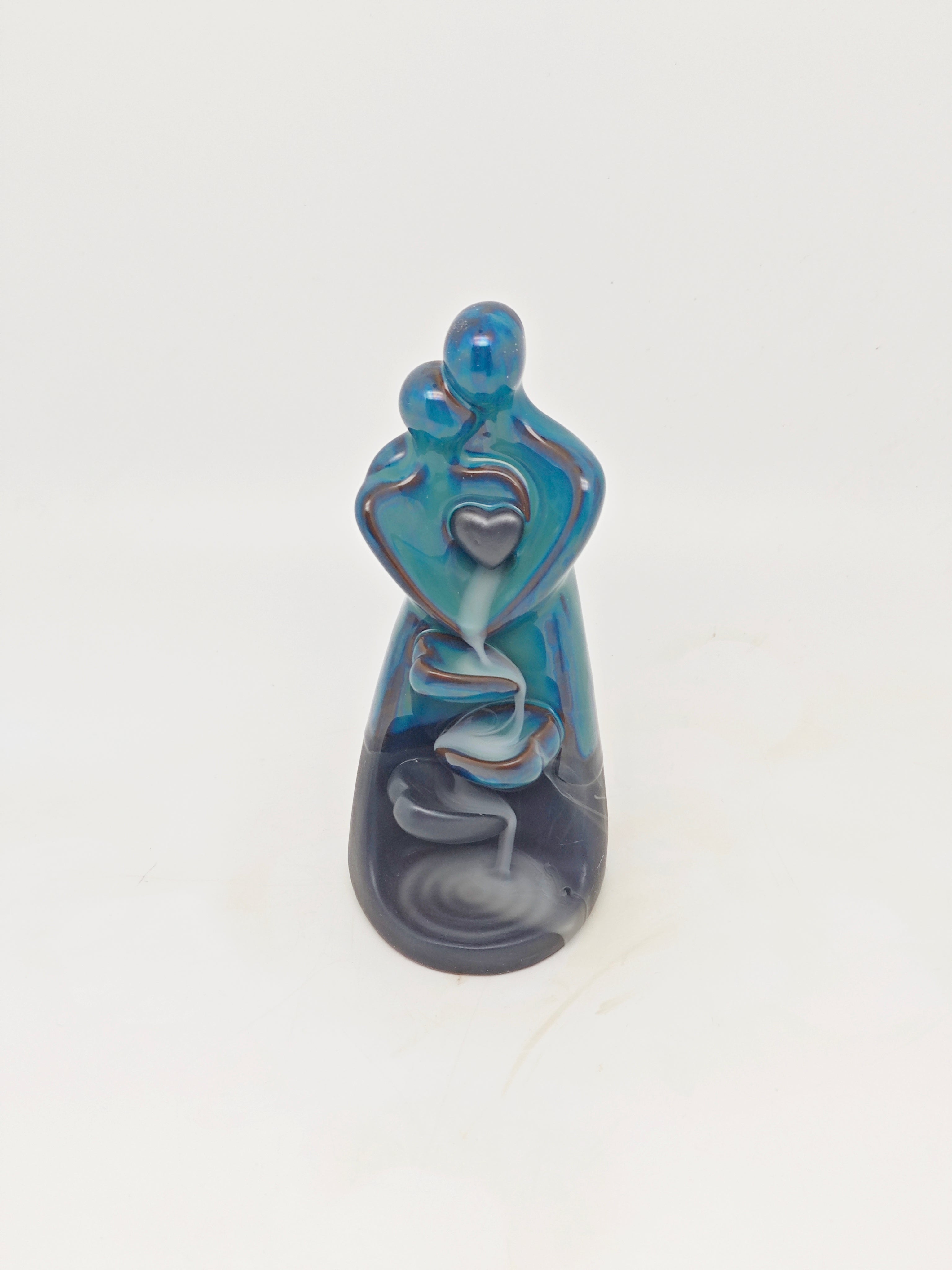 Ceramic Reflux Incense Burner - Decorative Incense Burner Biblo - Parent and Child Embracing with Heart 17.5cm BIB-50 - DOMEDBAZAAR