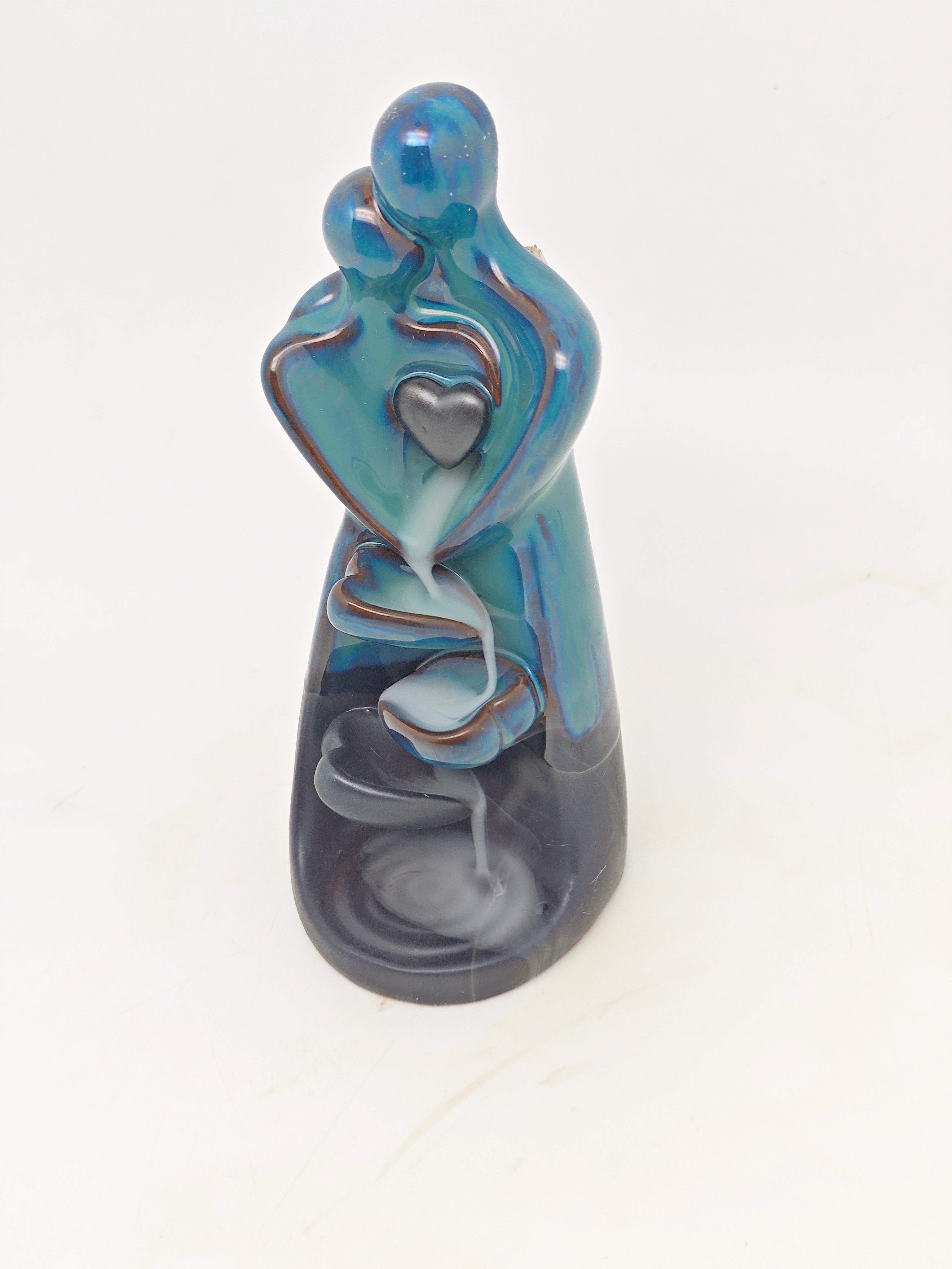 Ceramic Reflux Incense Burner - Decorative Incense Burner Biblo - Parent and Child Embracing with Heart 17.5cm BIB-50 - DOMEDBAZAAR