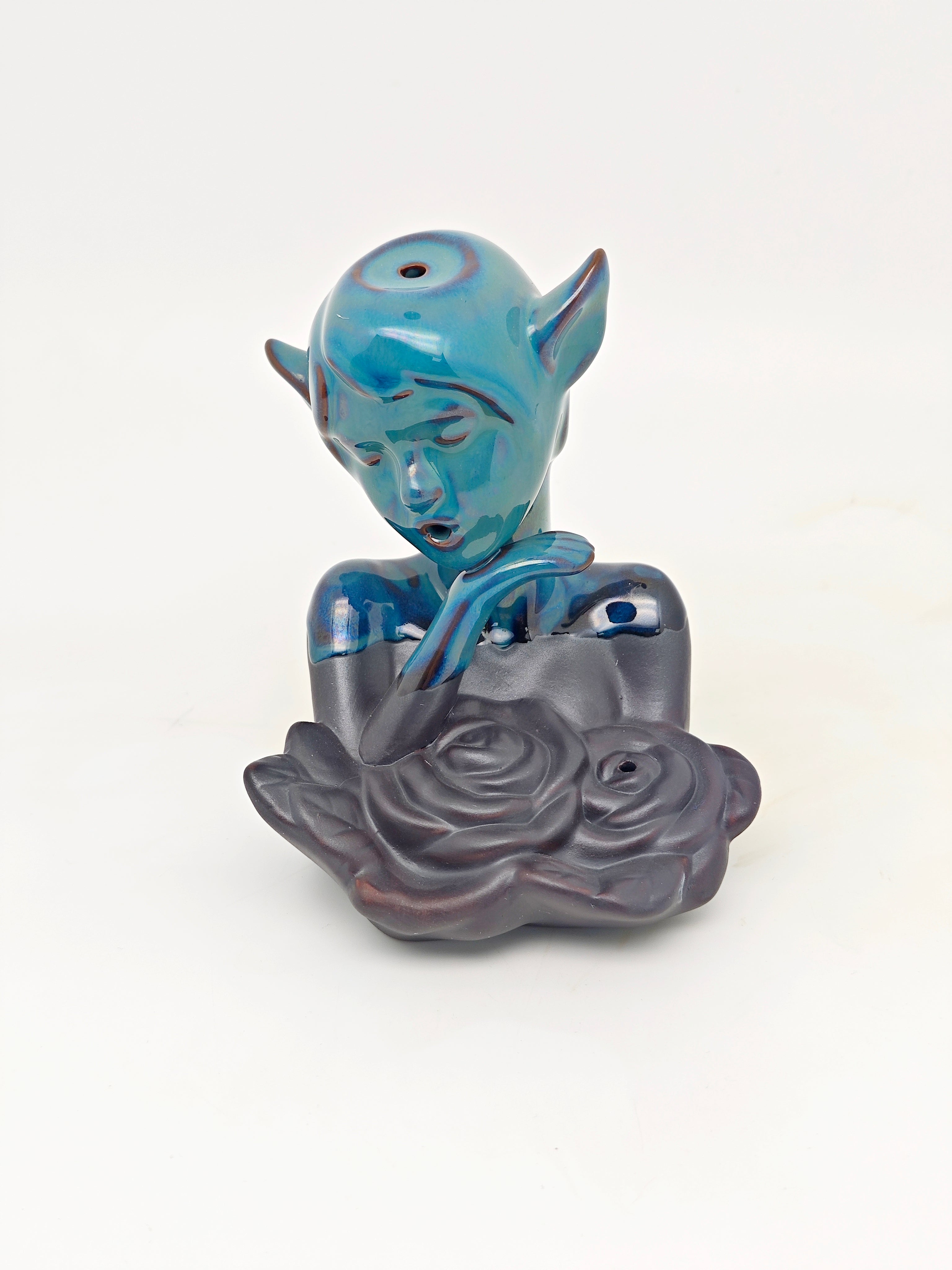Ceramic Reflux Incense Burner - Decorative Incense Burner Biblo - Ceramic Cute Elephant Figurine Burner 10.5cm BIB-53 - DOMEDBAZAAR
