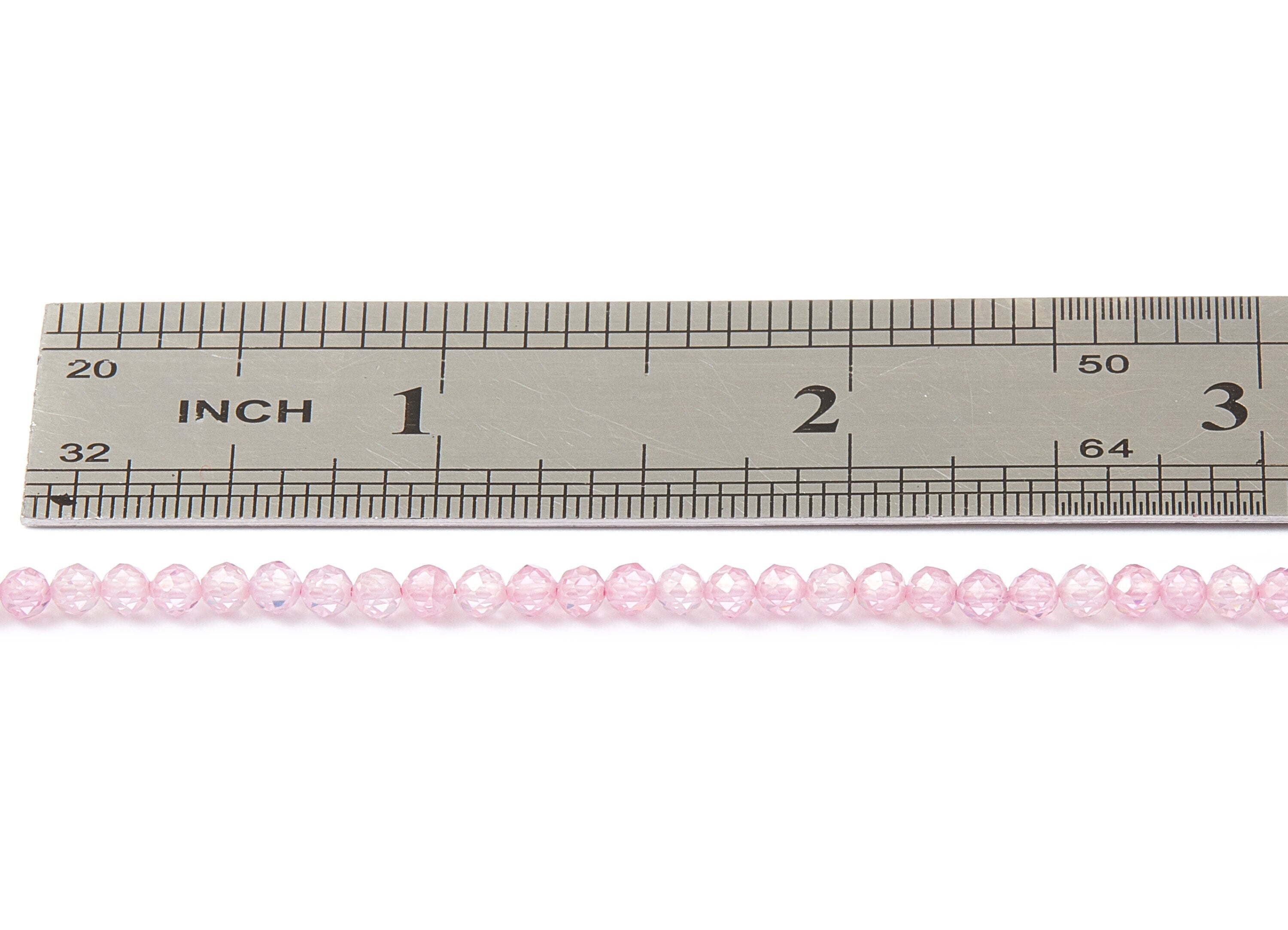 Pink Zircon Round Faceted Beads - Pink Zircon Beads - 15.5“ / 129pcs / 1 Strand - 3.1x3.1mm - Gemstone Beads - NS1016A - DOMEDBAZAAR