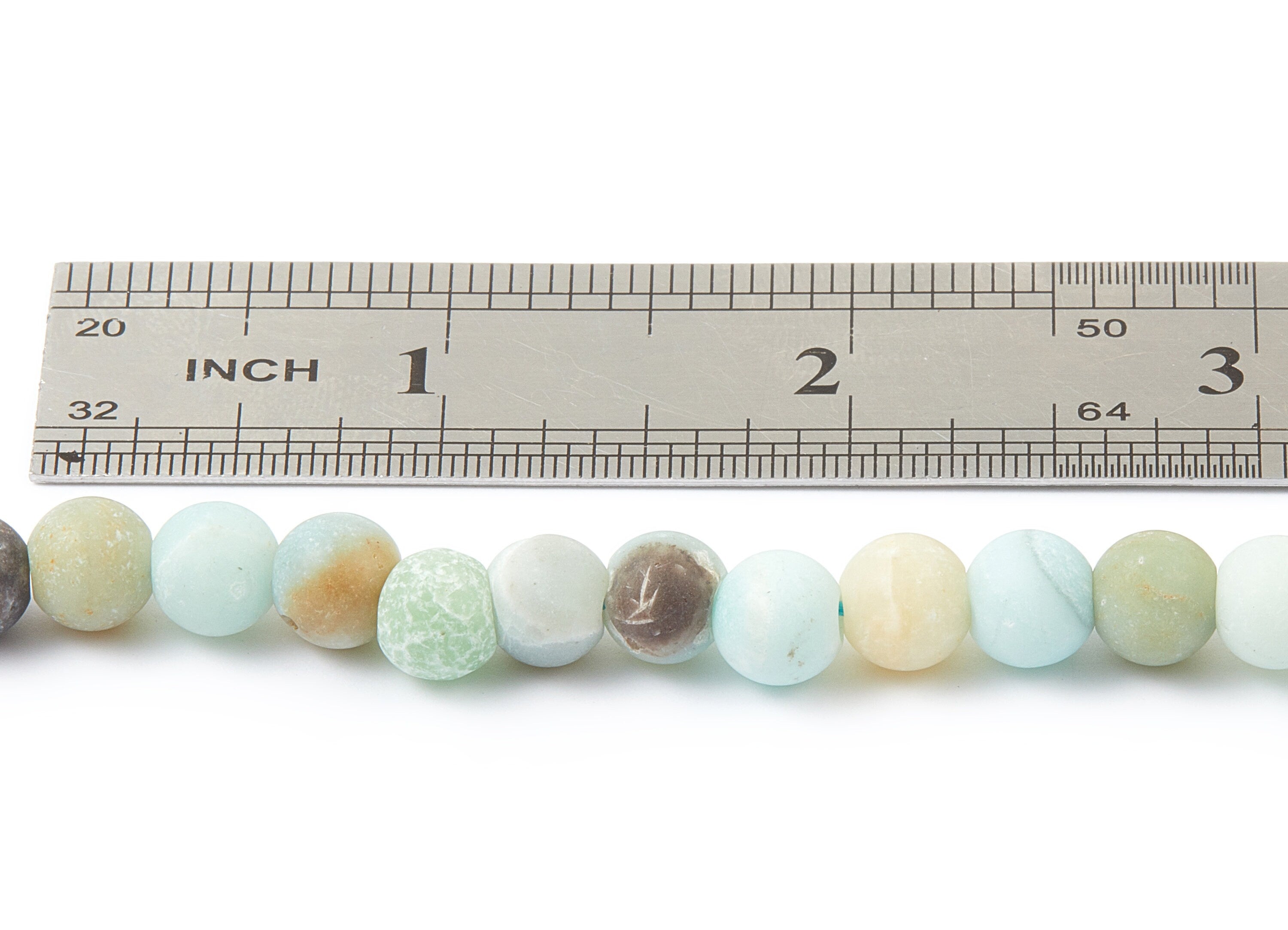 Round Gemstone Beads - Matte China Amazonite Beads - 15.5" / 52pcs / 1 strand - 8.3x8.3mm - Gemstone Beads - NS1012H - DOMEDBAZAAR