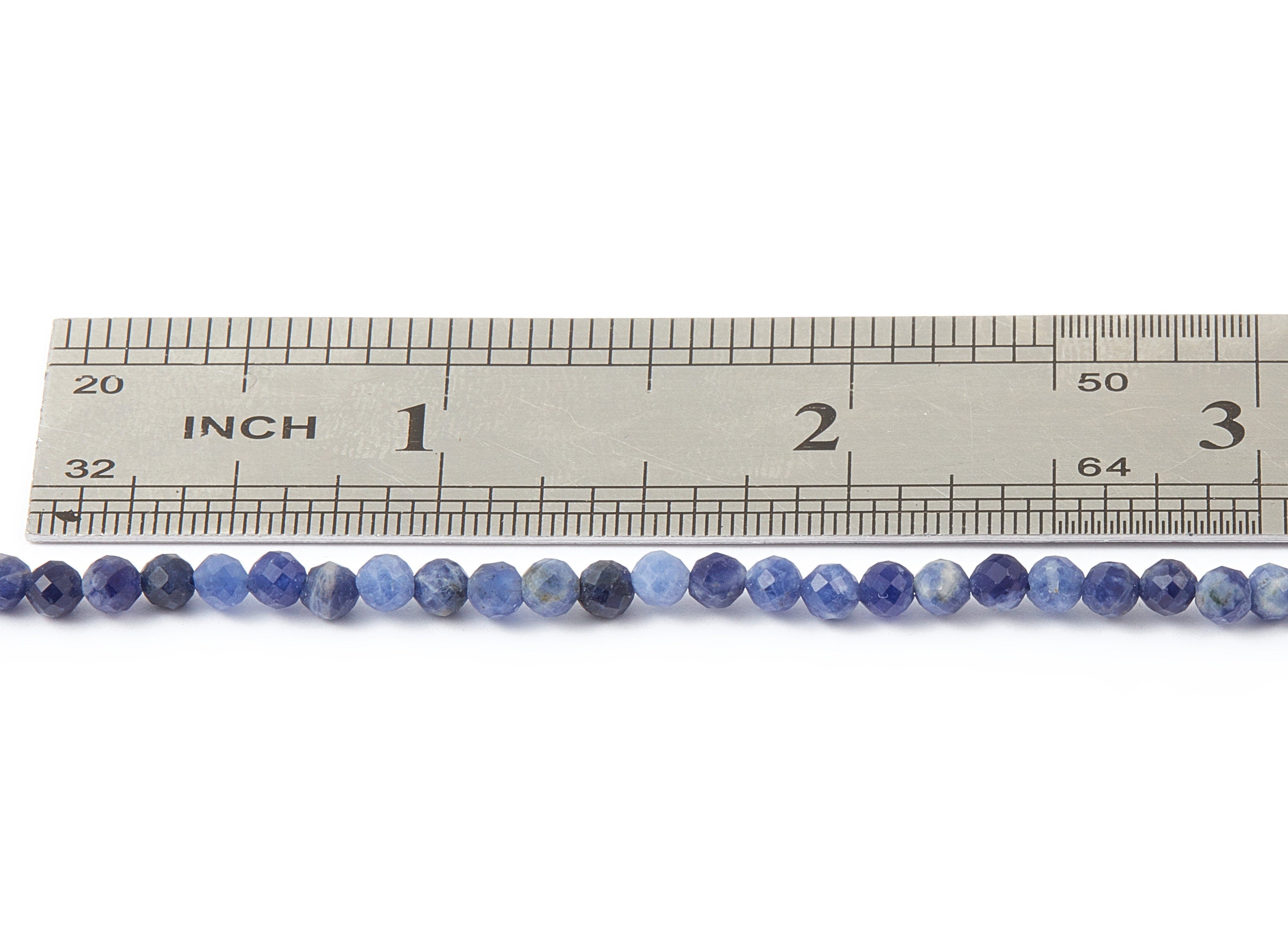 Faceted Gemstone Beads - Sodalite Beads - 15.6" / 117pcs / 1 Strand - 3.56x3.56mm - Gemstone Beads - NS1009A - DOMEDBAZAAR