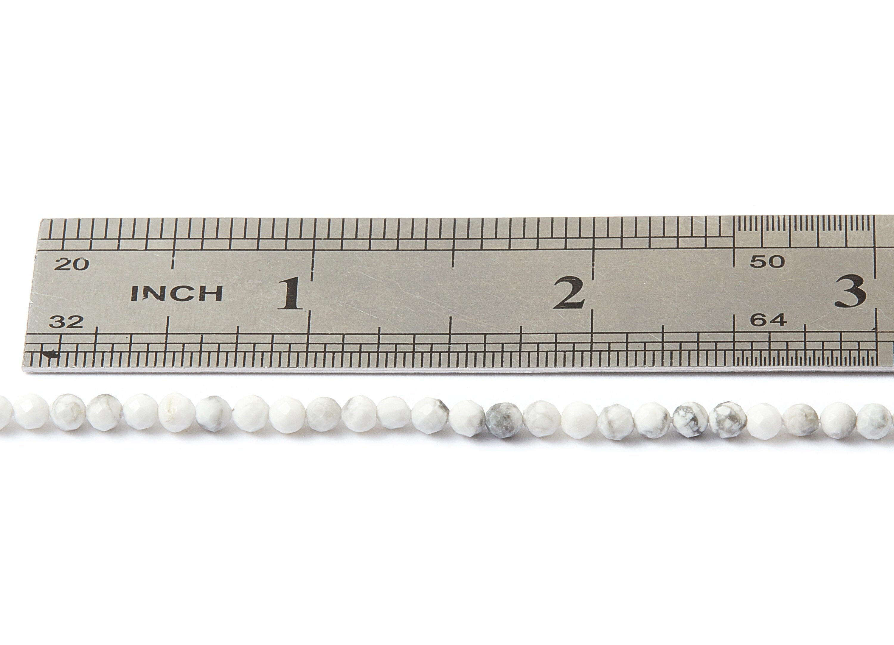 Faceted Gemstone Beads - Howlite Beads - 15.7" / 124PCS / 1 Strand - 3.17x3.17mm - Gemstone Beads - NS1008A - DOMEDBAZAAR