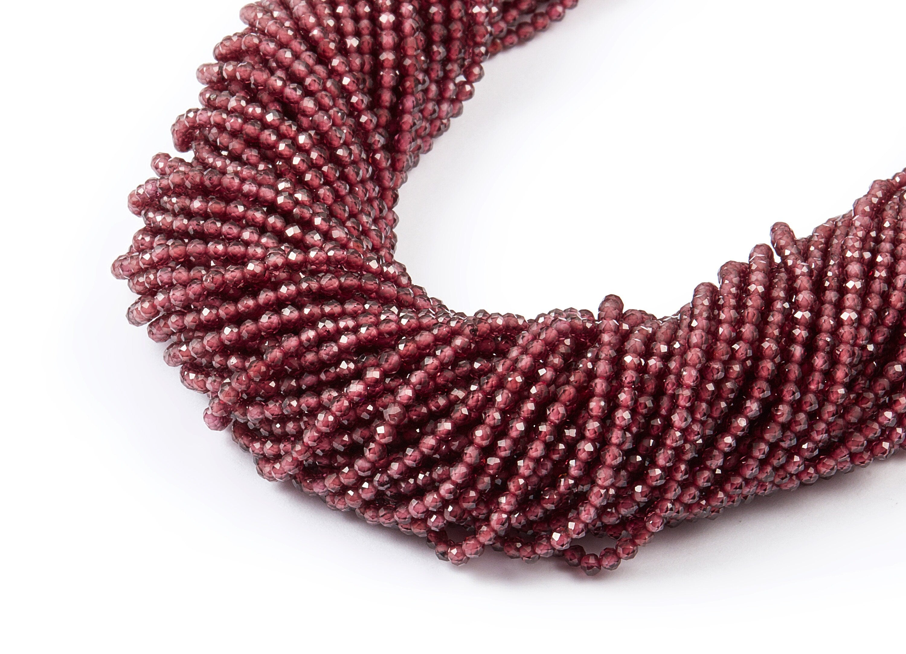 Faceted Gemstone Beads - Garnet Beads - 15.1" / 210pcs / 1 Strand - 1.95x1.95mm - Natural Stone Beads - NS1006A - DOMEDBAZAAR