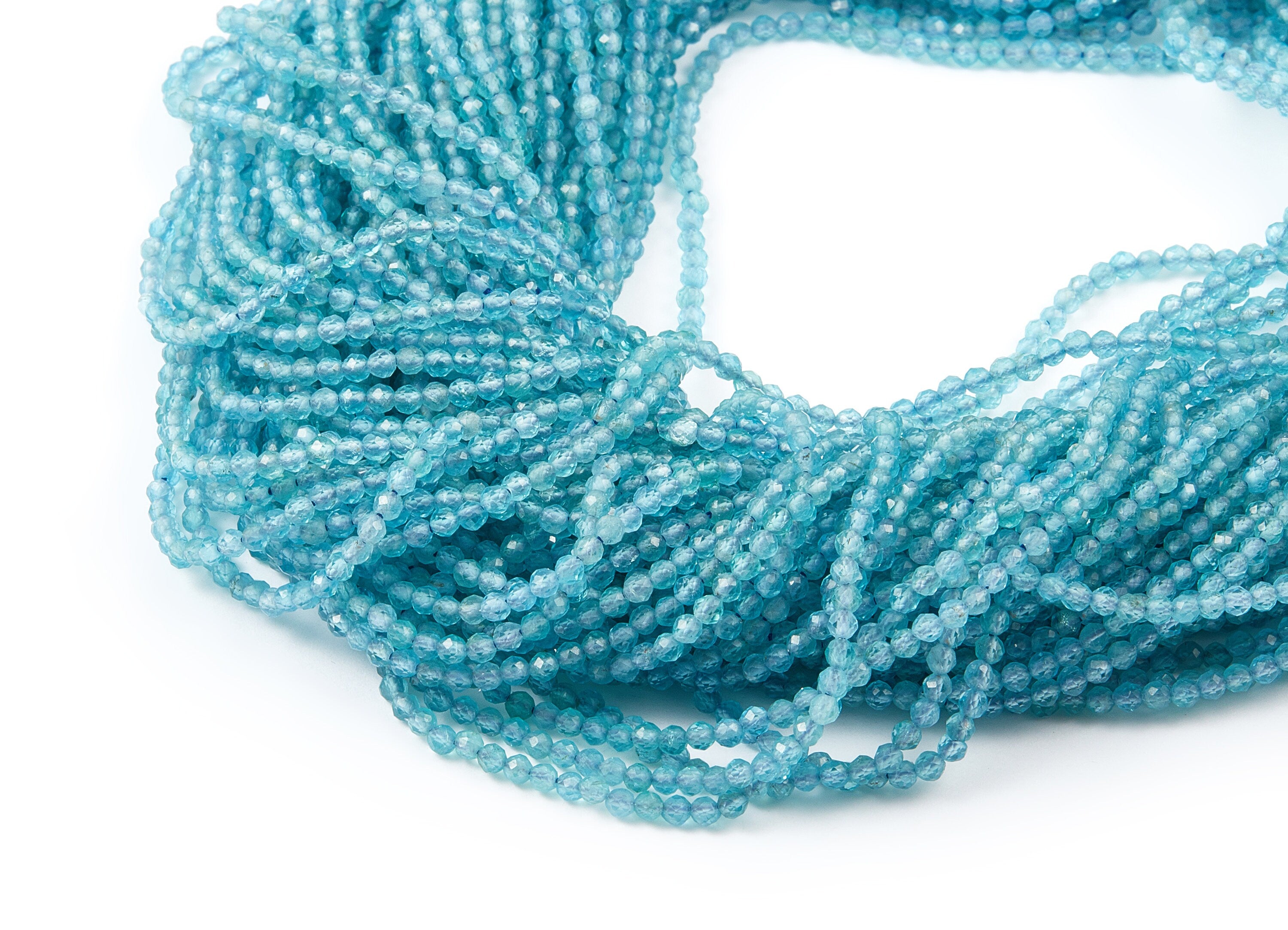 Faceted Gemstone Beads - Apatite Beads - 15.7" / 184PCS / 1 Strand - 2.34x2.34mm - Natural Stone Beads - NS1014B - DOMEDBAZAAR