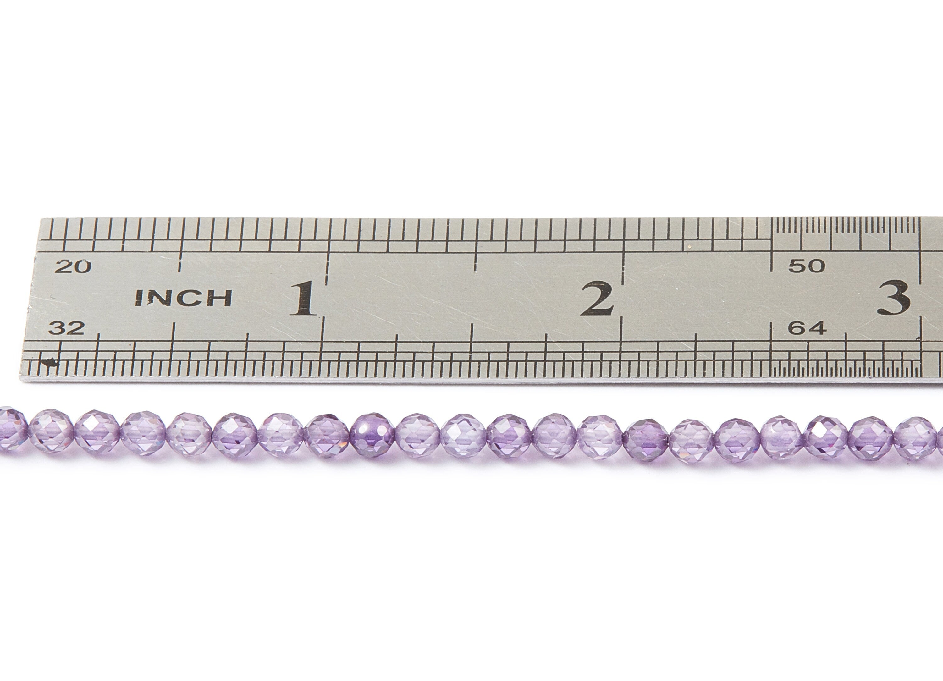 Purple Zircon Round Faceted Beads - Purple Zircon Beads - 15.35" / 103pcs / 1 Strand - 3.74x3.74mm - Gemstone Beads - NS1017A - DOMEDBAZAAR