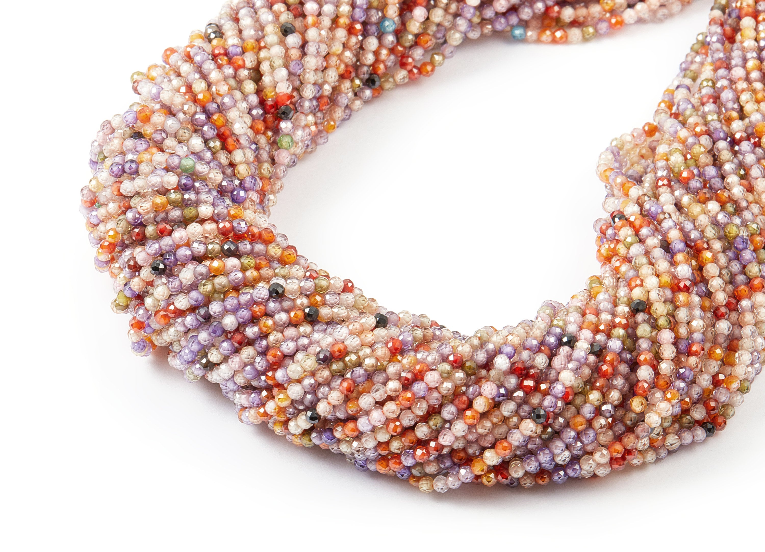 Mix Zircon Round Faceted Beads - Mix Zircon Beads - 15.15" / 219pcs / 1 Strand - 2mm x 2mm - Gemstone Beads - NS1022A - DOMEDBAZAAR