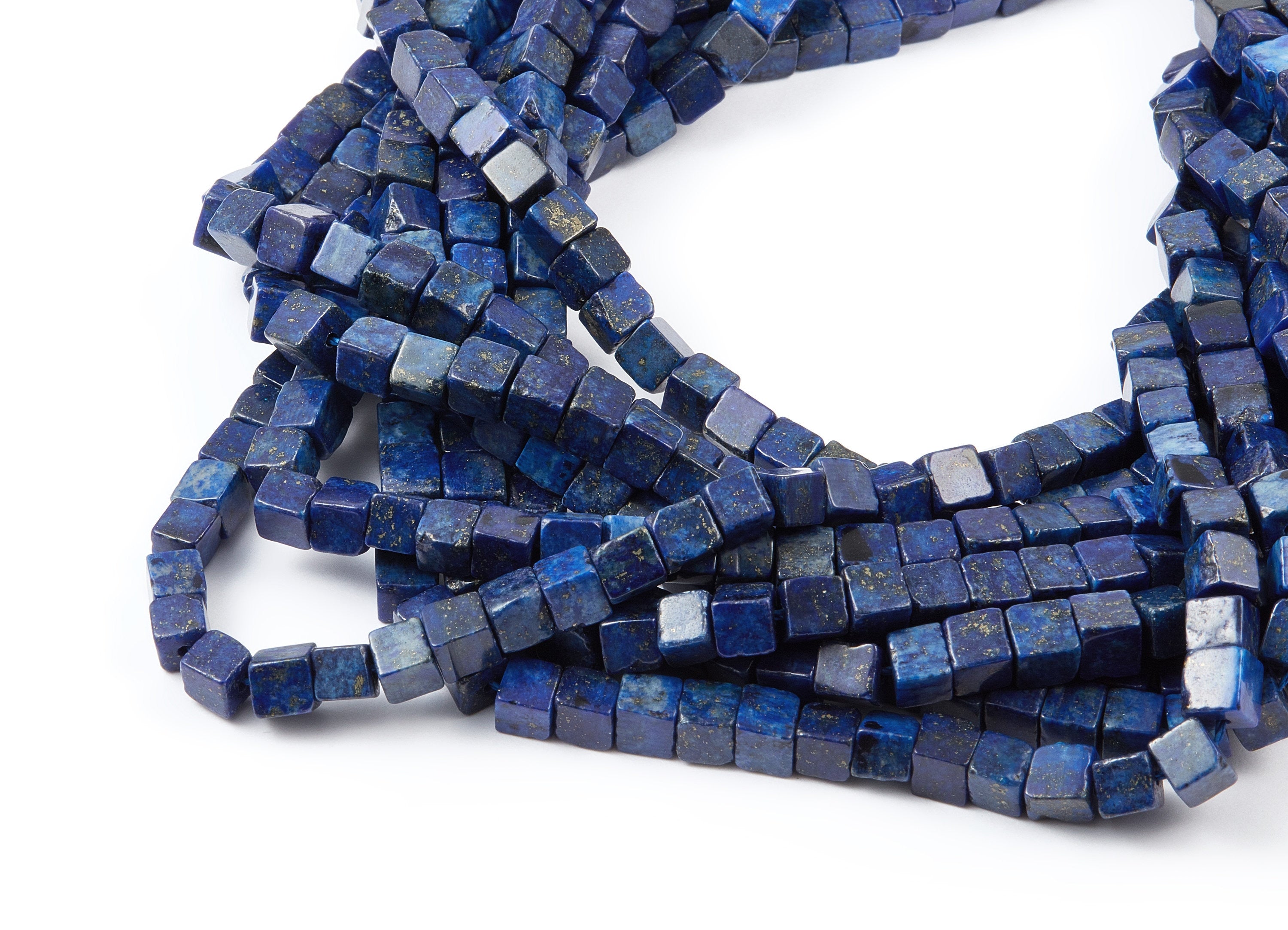 Cube Gemstone Beads - Lapis Lazuli Beads - 15.7"/82PCS/ 1 Strand - 4.5x4.5mm - Natural Stone Beads - NS1001A - DOMEDBAZAAR