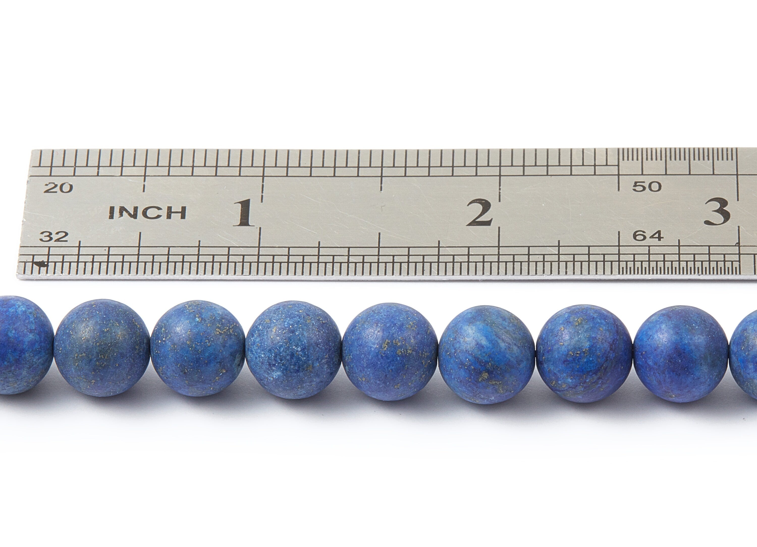 Round Gemstone Beads - Matte Lapis Lazuli Beads - 15.5"/40pcs/ 1 Strand - 10.1x10.1mm - Natural Stone Beads - NS1001C - DOMEDBAZAAR