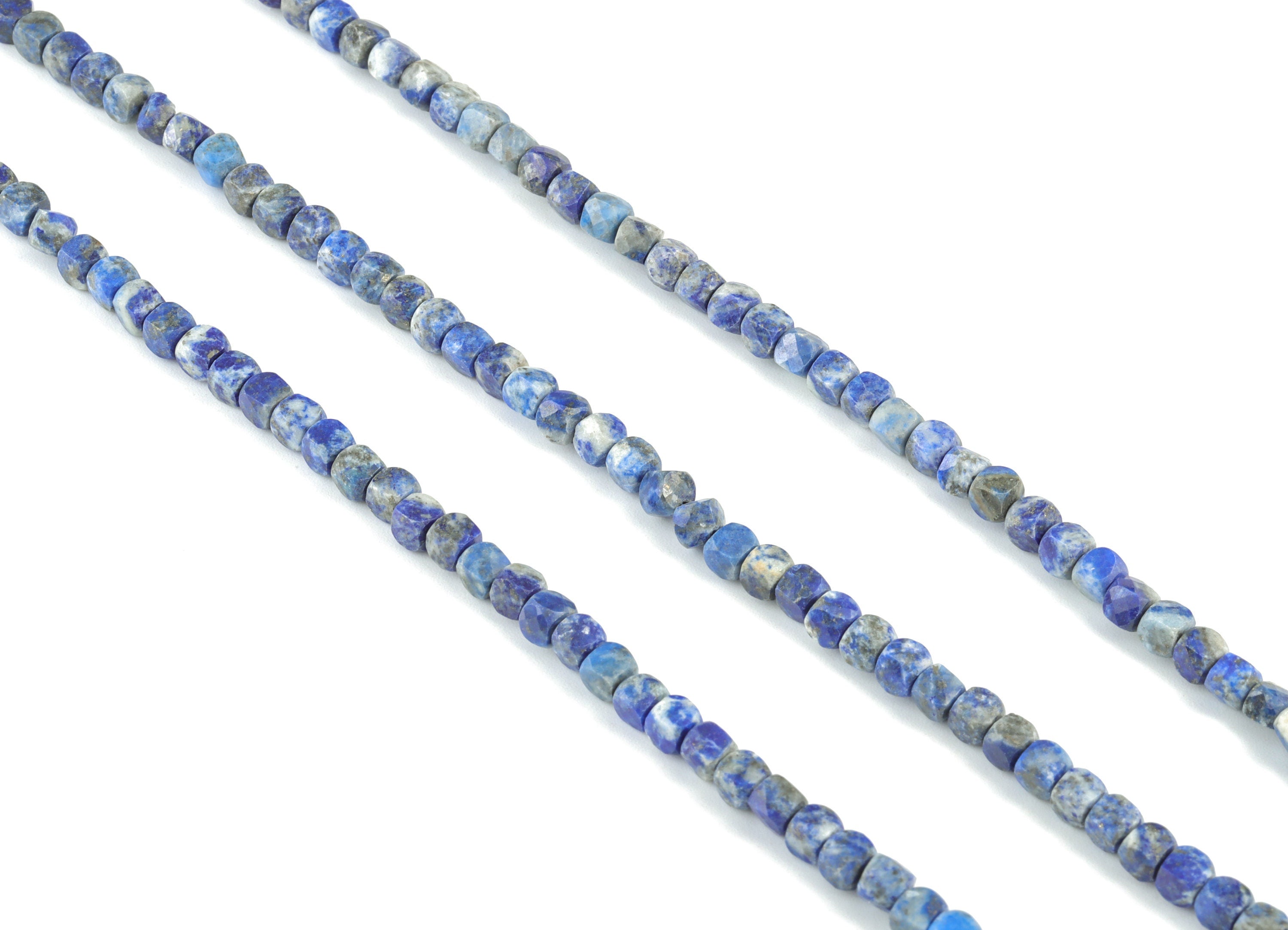 Lapis Cube Beads 3-4mm - 15.5 inch - Faceted Cube Gemstone Beads - Natural Stone Beads - 3x3mm - NS1084 - DOMEDBAZAAR