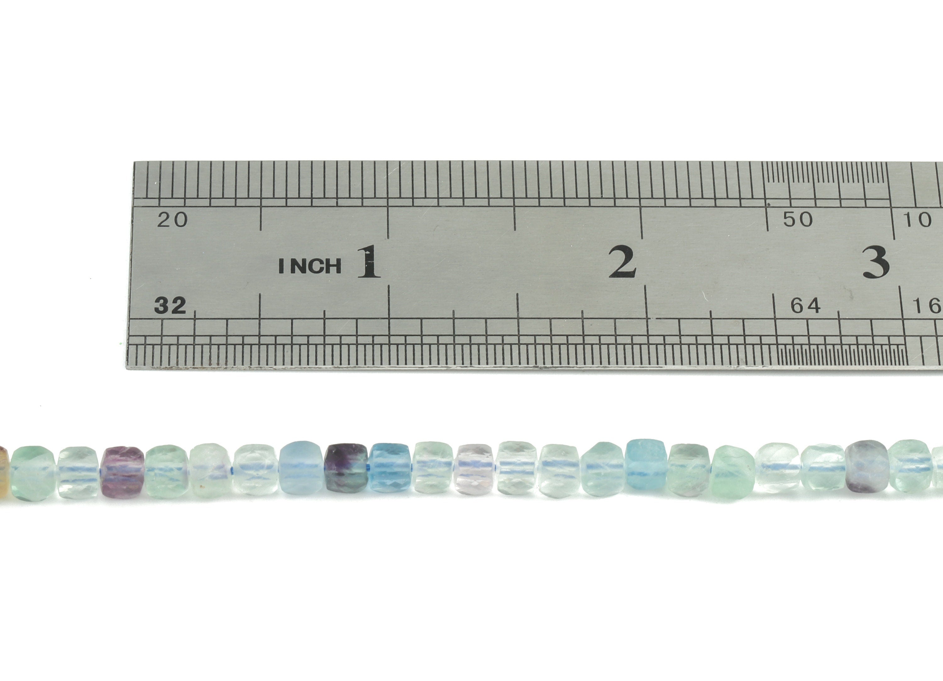 Flourite Cube Beads 4mm - 15.5 inch - Faceted Cube Gemstone Beads - Natural Stone Beads - 4x4mm - NS1085 - DOMEDBAZAAR