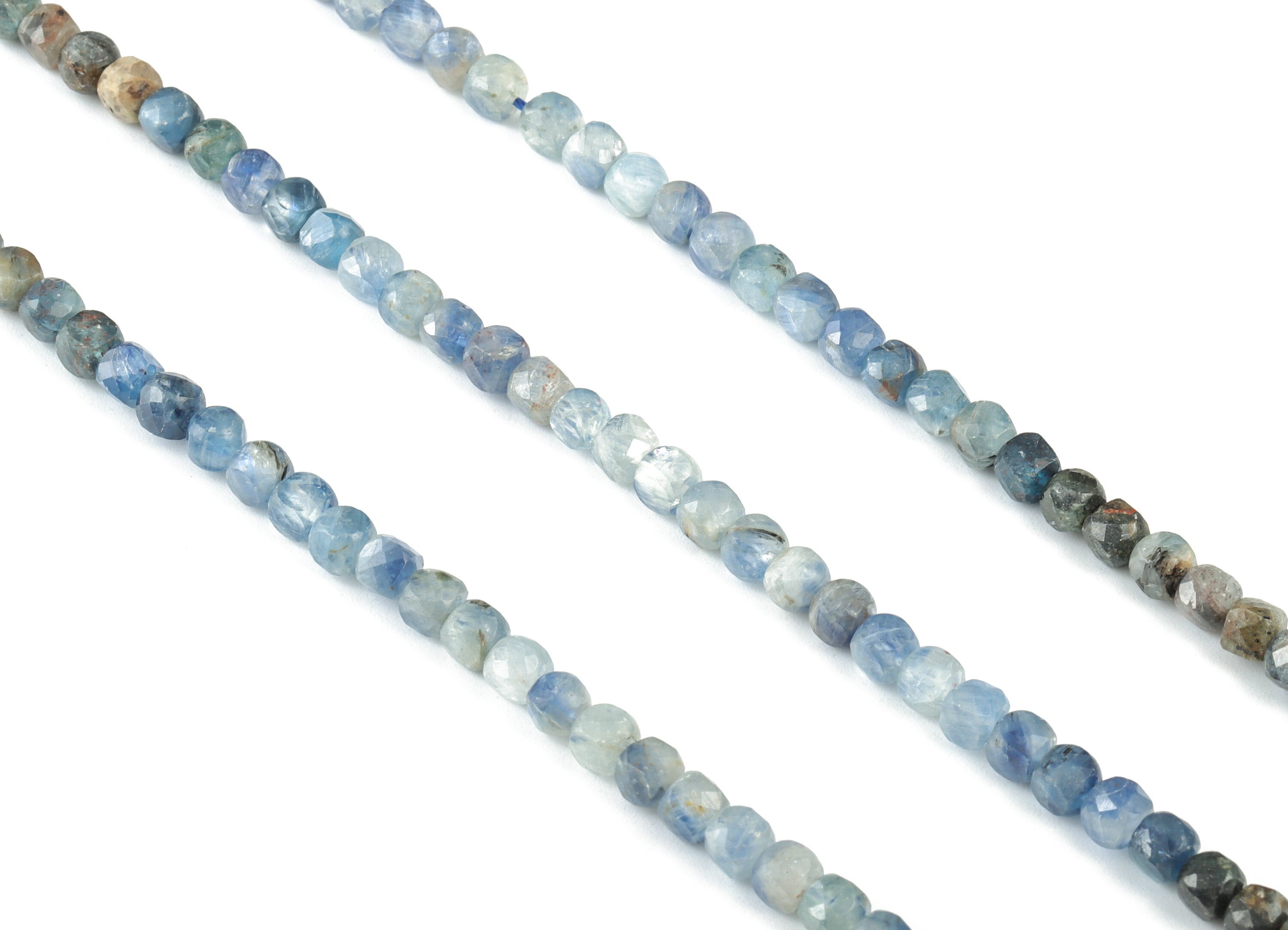 Kyanite Cube Beads 4mm - 15.5 inch - Faceted Cube Gemstone Beads - Natural Stone Beads - 4x4mm - NS1125 - DOMEDBAZAAR