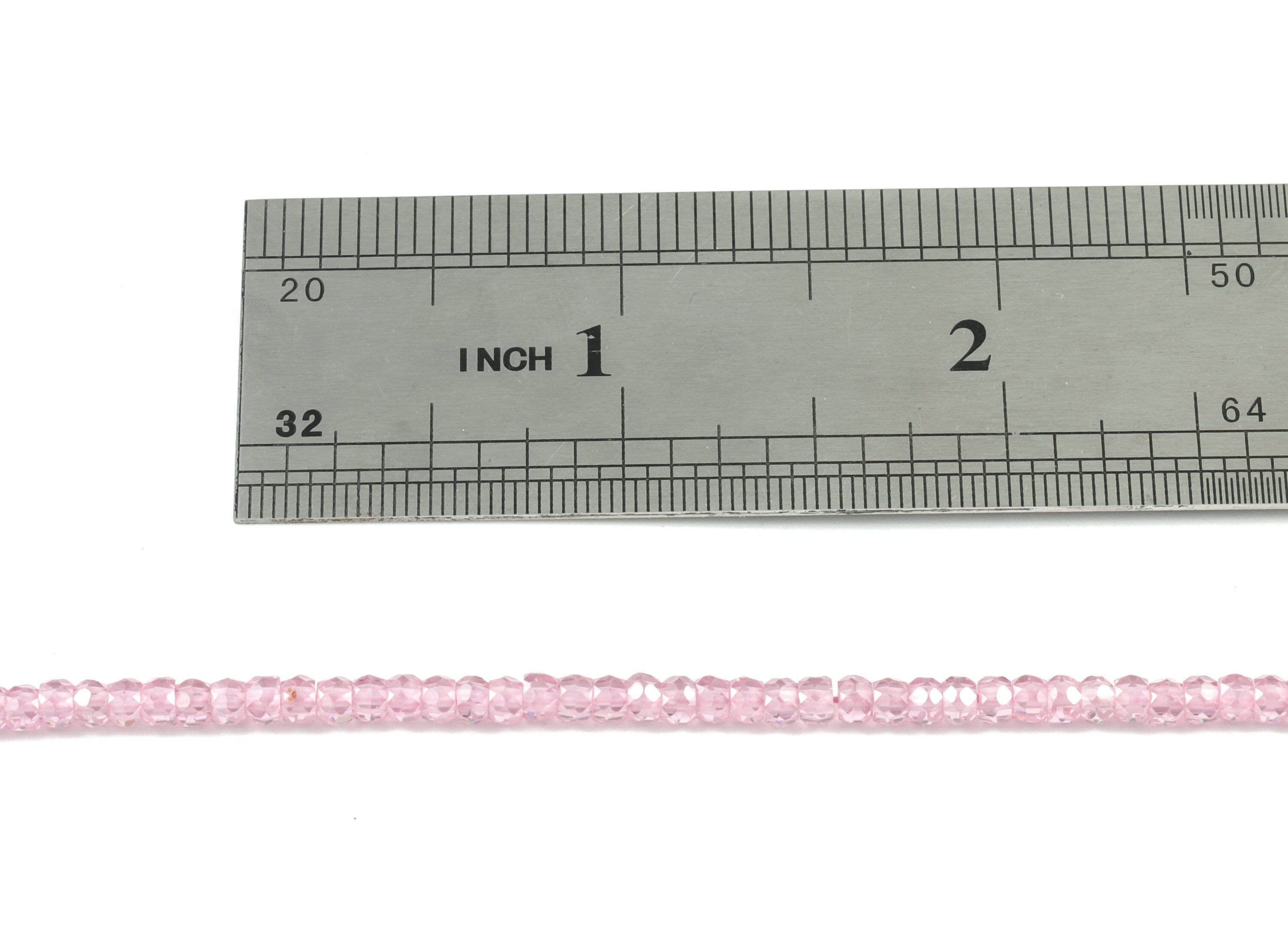 Pink Zircon Rondelle Beads 3mm - 15.5 Inch - Pink Faceted Zircon Round Beads - Gemstone Beads - NS1147L - DOMEDBAZAAR