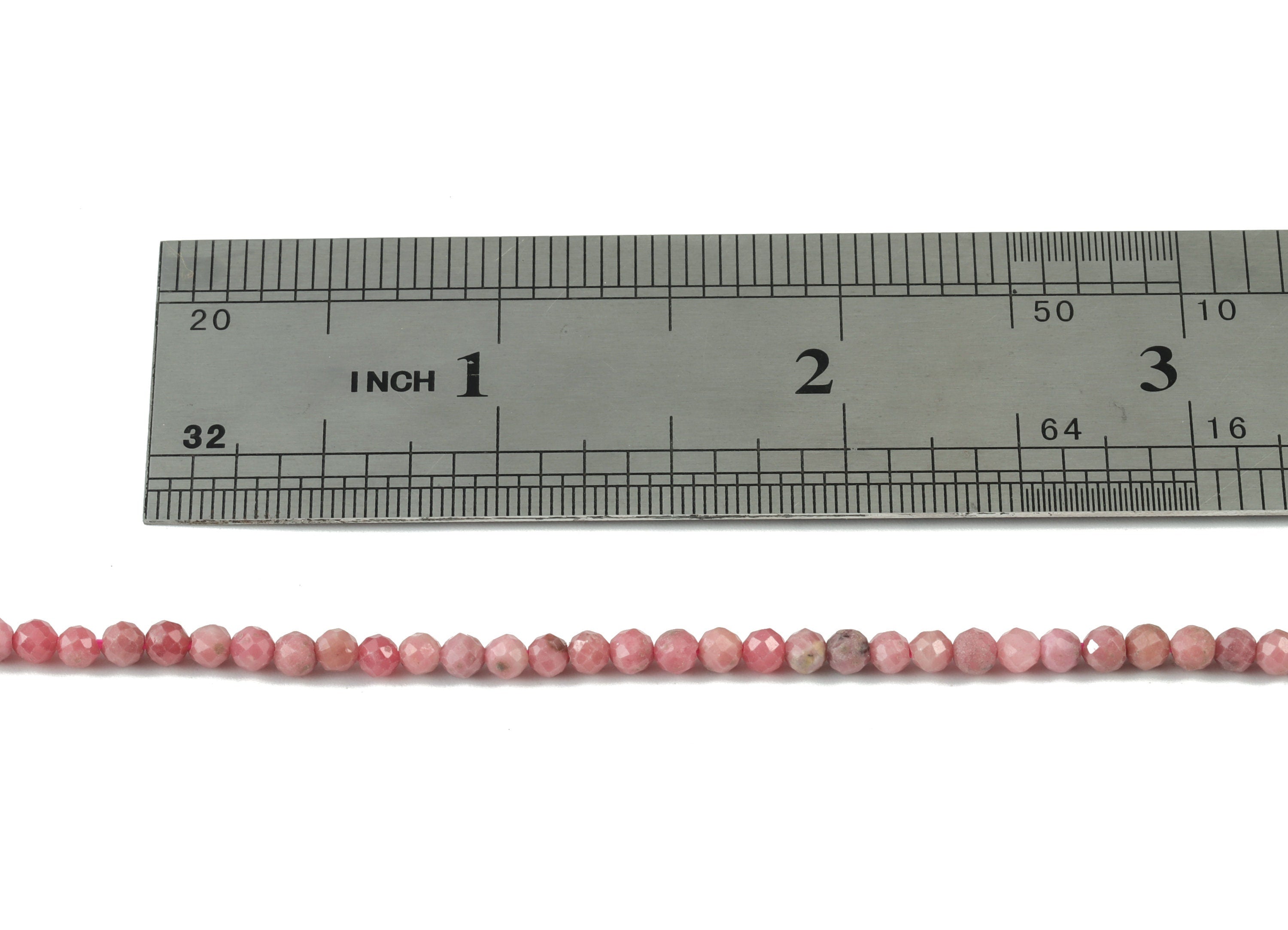 Rhodochrosite Round Beads 3mm - 15.5 inch - Faceted Round Gemstone Beads - Natural Stone Beads - 3x3mm - NS1162 - DOMEDBAZAAR