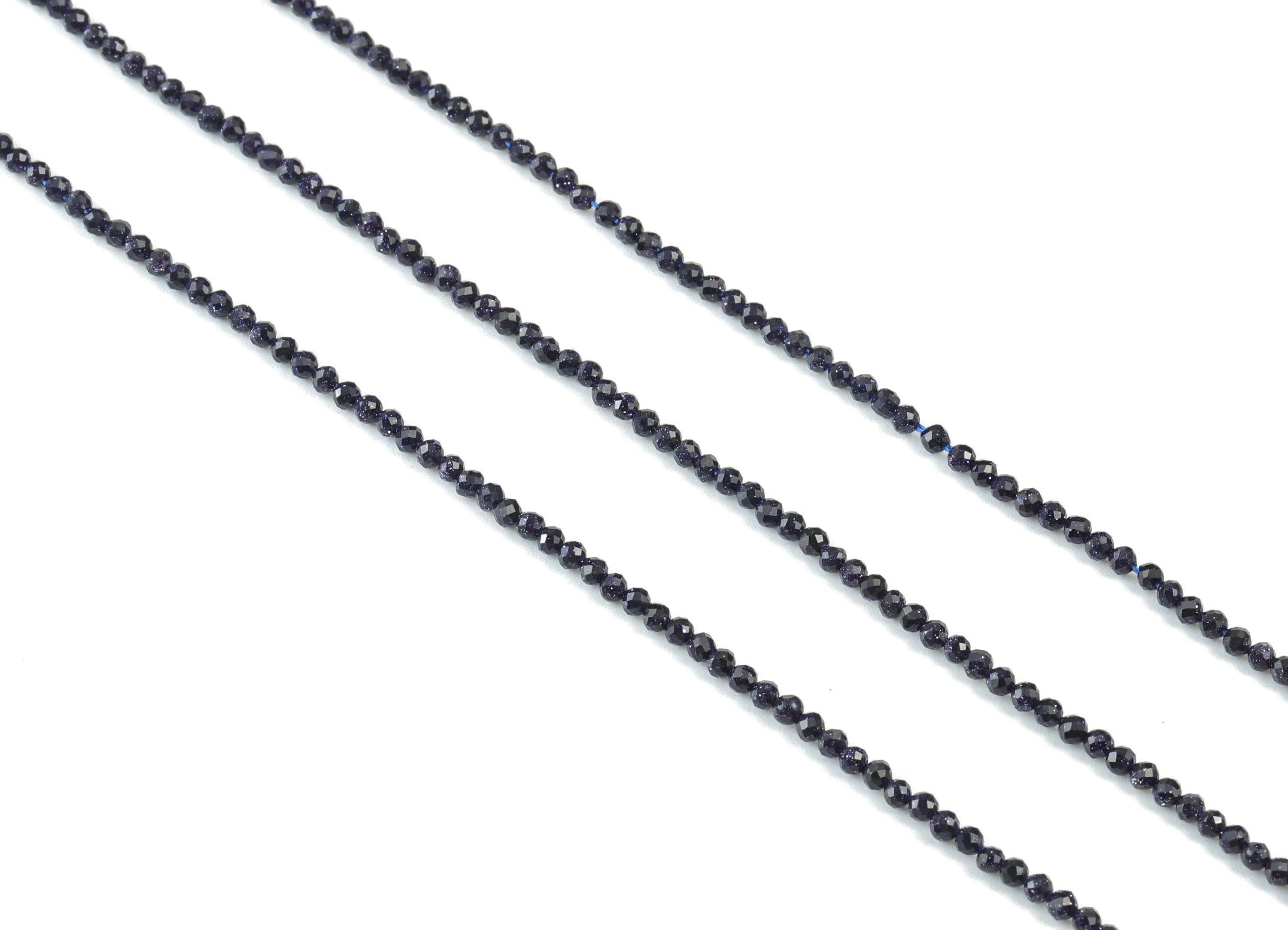 Blue Sand Round Beads 2mm - 15.5 inch - Faceted Round Gemstone Beads - Natural Stone Beads - 2x2mm - NS1164 - DOMEDBAZAAR