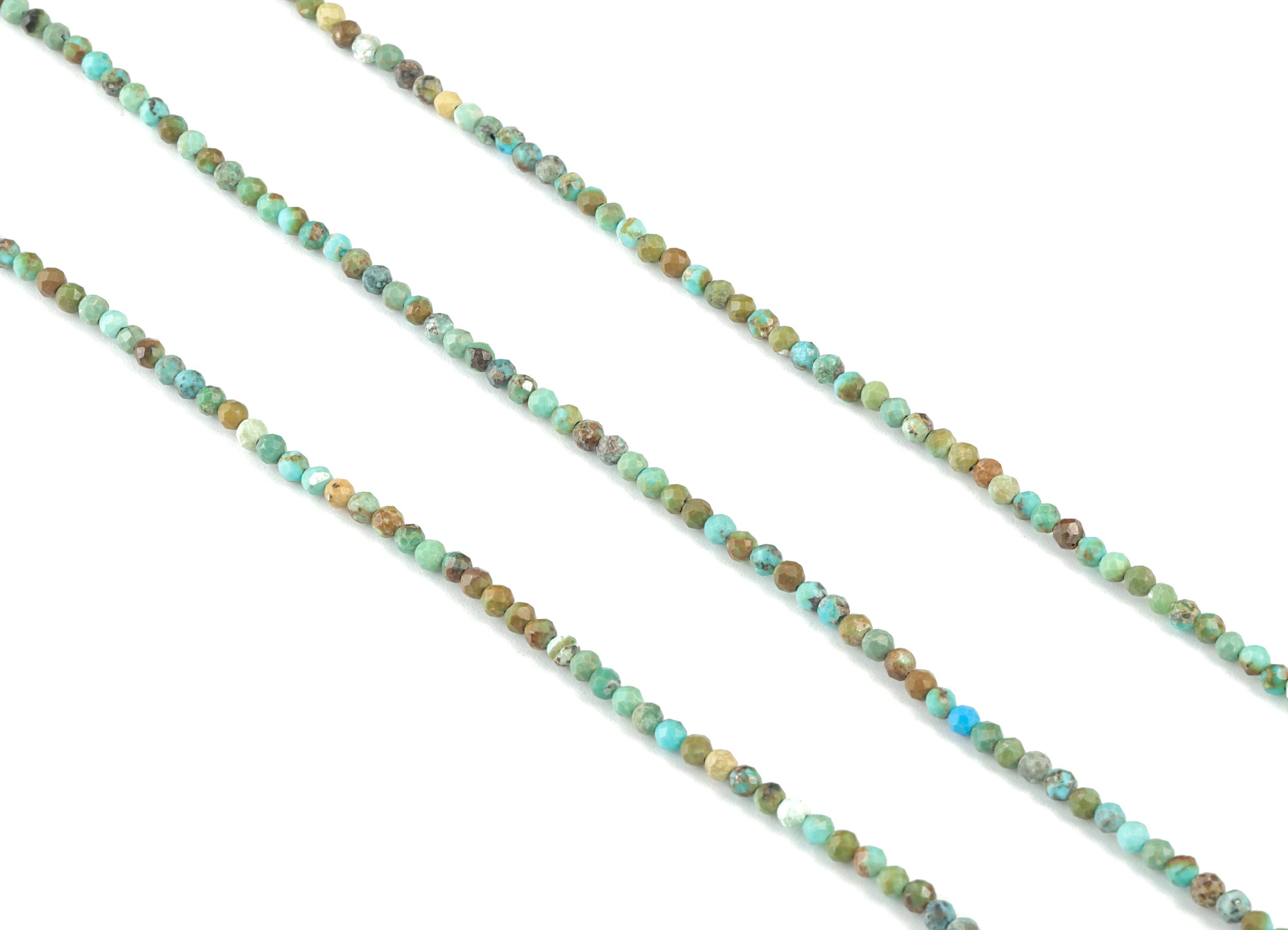Turquoise Round Beads 2mm - 15.5 inch - Faceted Round Gemstone Beads - Natural Stone Beads - 2x2mm - NS1198 - DOMEDBAZAAR