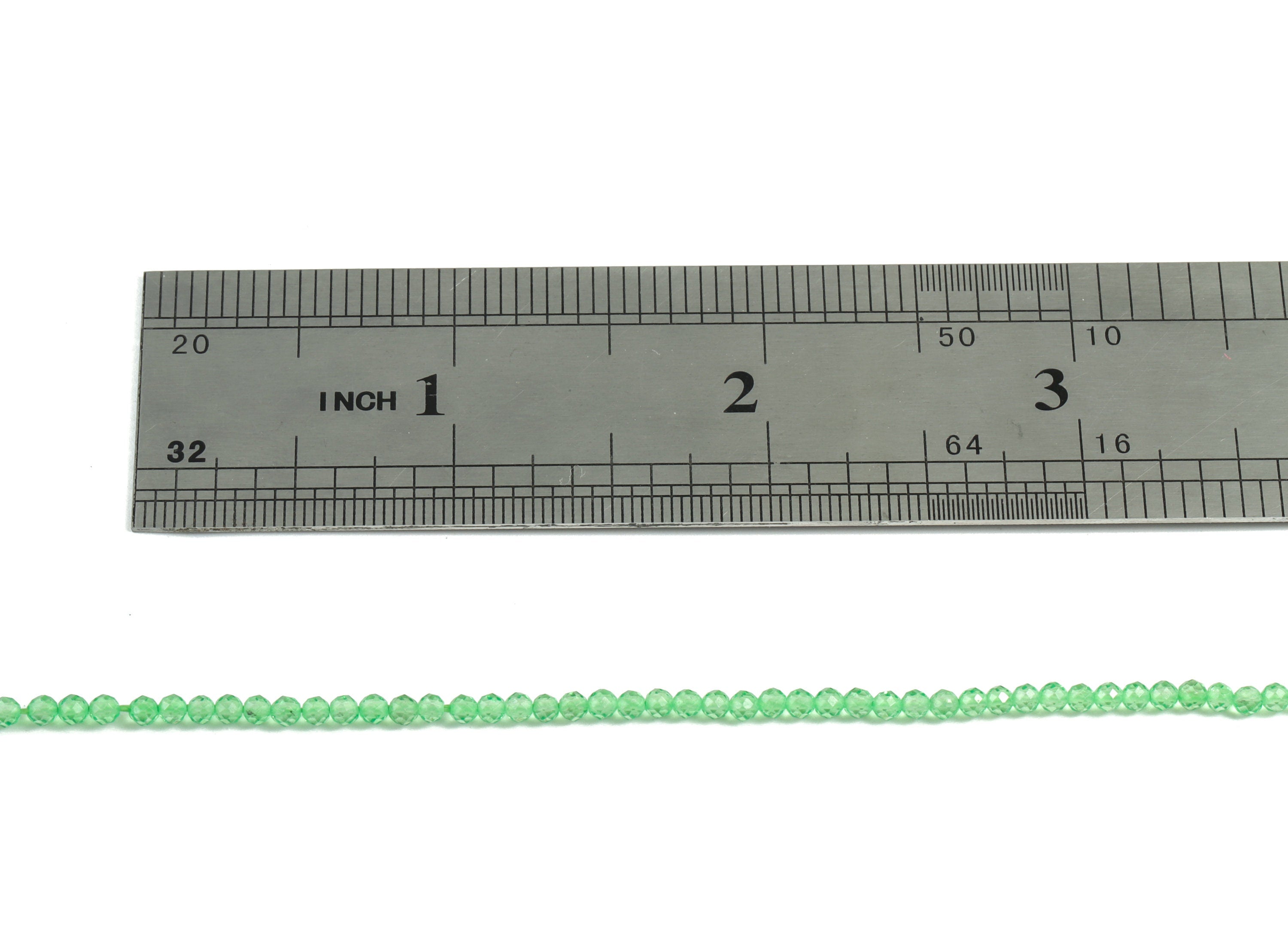 Green Crystal Round Beads 2mm - 15.5 inch - Faceted Round Gemstone Beads - Natural Stone Beads - 2x2mm - NS1200C - DOMEDBAZAAR