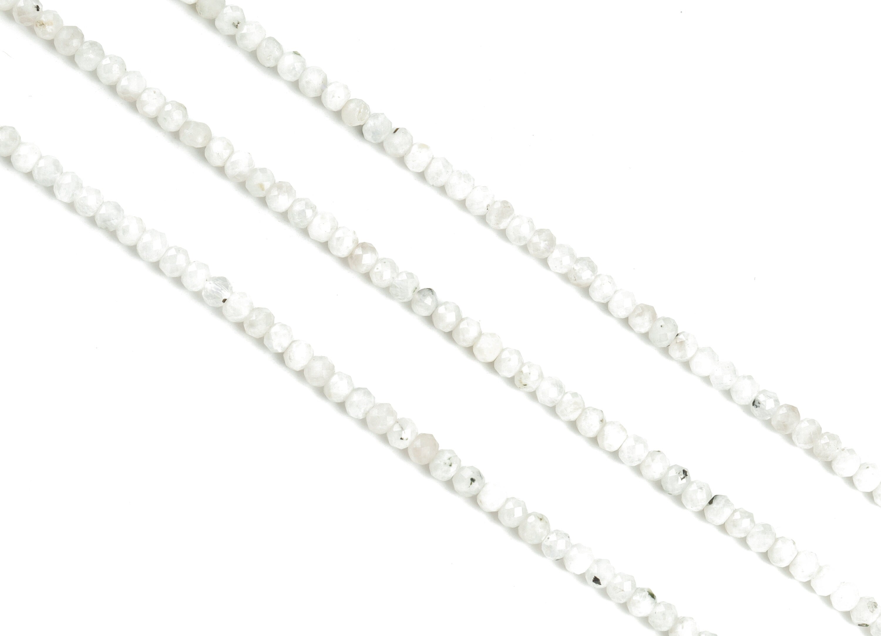 Moon Stone Round Beads 3-4mm - 15.5 inch - Faceted Round Gemstone Beads - Natural Stone Beads - 3x4mm - NS1255 - DOMEDBAZAAR