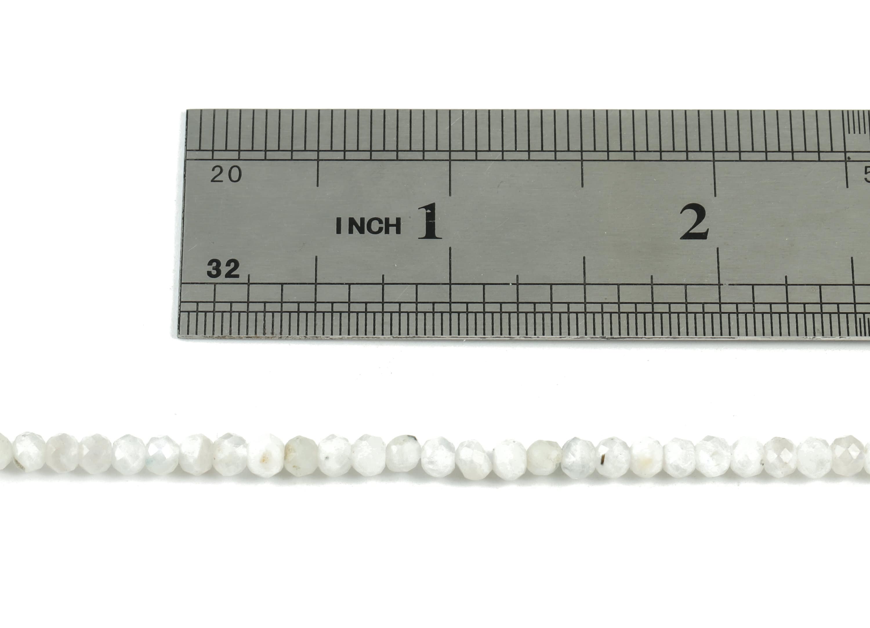 Moon Stone Round Beads 3-4mm - 15.5 inch - Faceted Round Gemstone Beads - Natural Stone Beads - 3x4mm - NS1255 - DOMEDBAZAAR