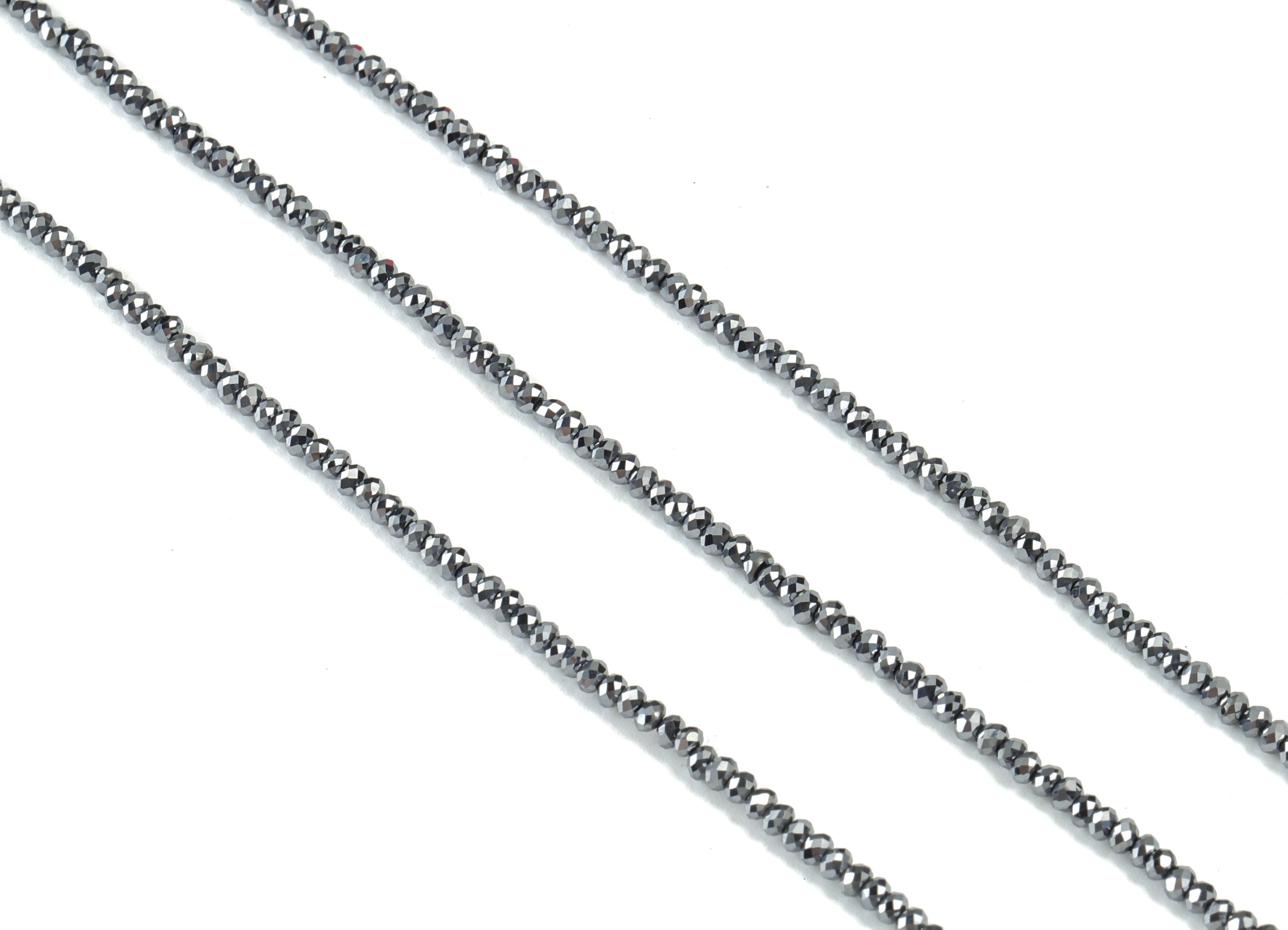 Titanium Hezi Rondelle Beads 1-2mm - 15.5 inch - Faceted Rondelle Gemstone Beads - Natural Stone Beads - 1x2mm - NS1265 - DOMEDBAZAAR
