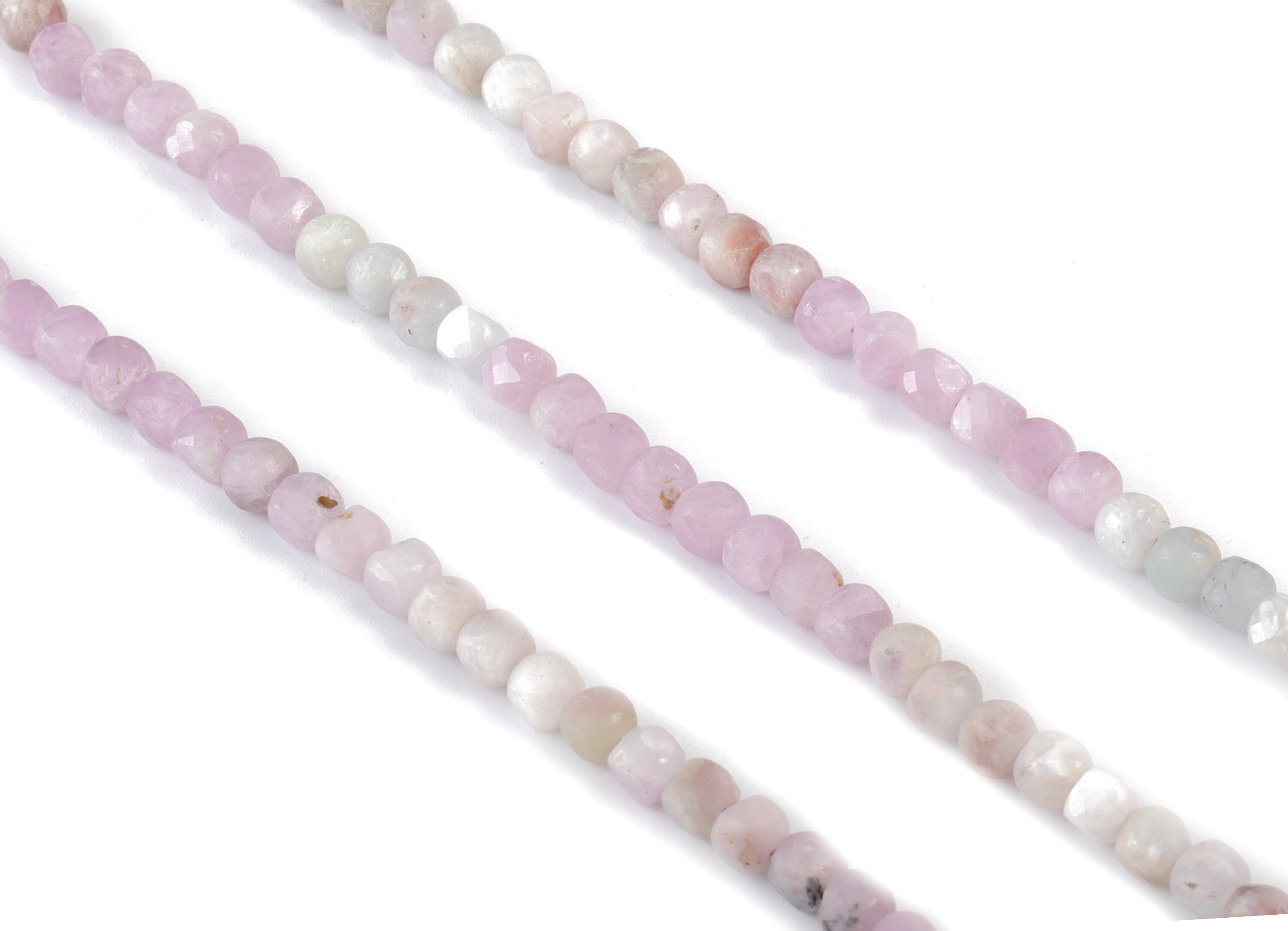 Kunzite Cube Beads 4mm - 15.5 inch - Faceted Cube Gemstone Beads - Natural Stone Beads - 4x4mm - NS1106 - DOMEDBAZAAR