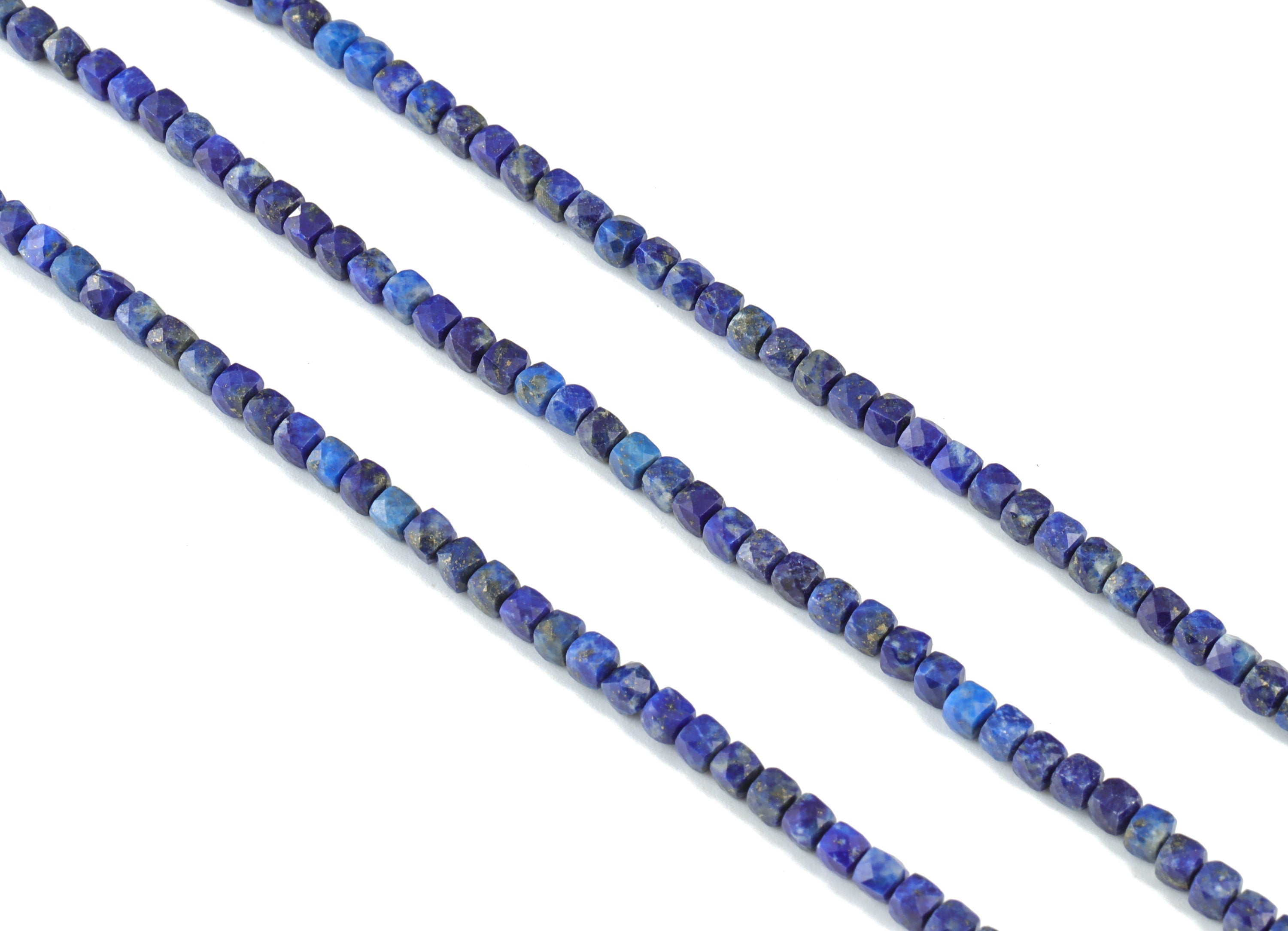 Lapis Cube Beads 3mm - 15.5 inch - Faceted Cube Gemstone Beads - Natural Stone Beads - 3x3mm - NS1136 - DOMEDBAZAAR
