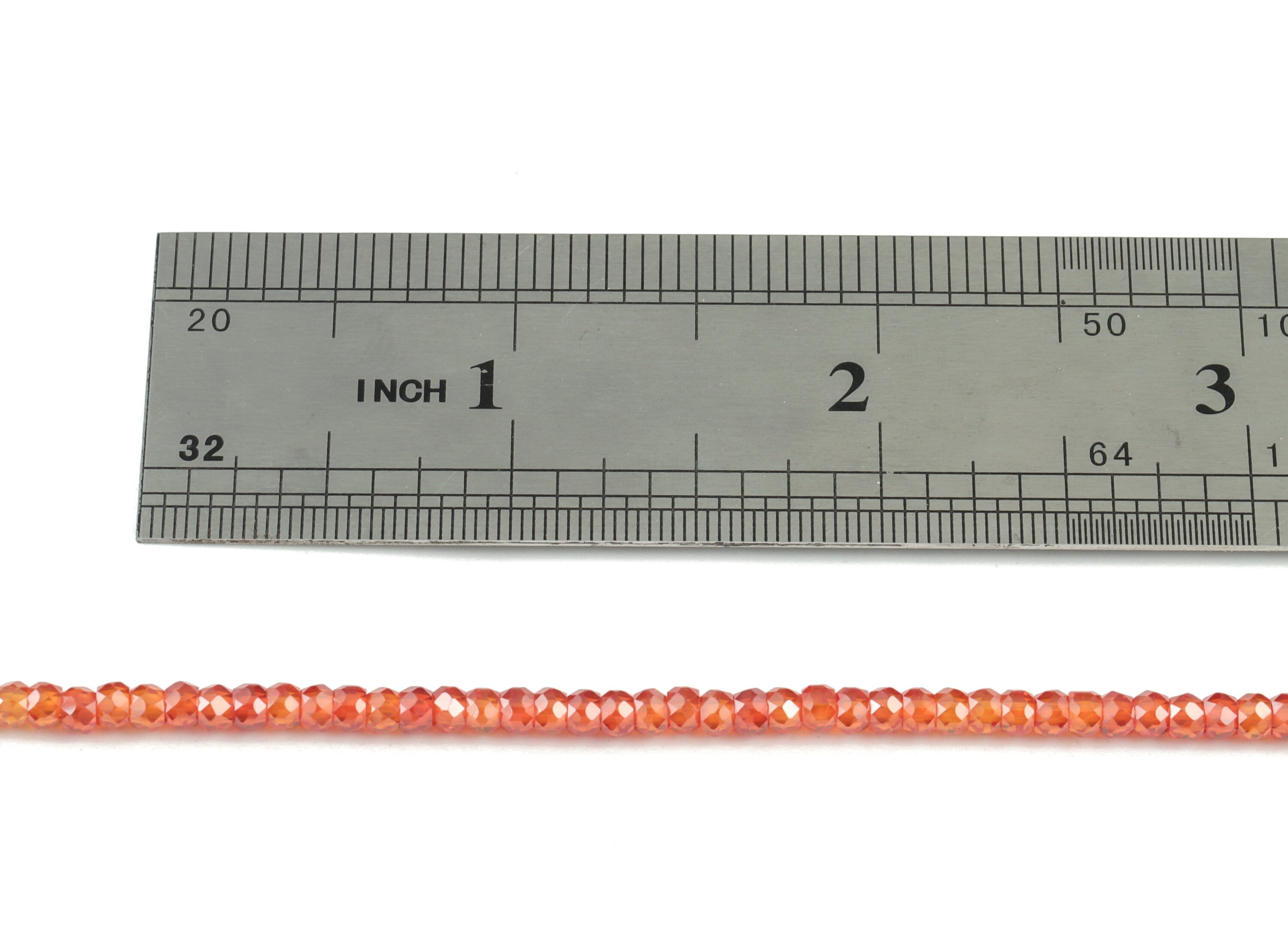 Orange Zircon Rondelle Beads 3mm - 15.5 Inch - Orange Faceted Zircon Round Beads - Gemstone Beads - NS1147A - DOMEDBAZAAR