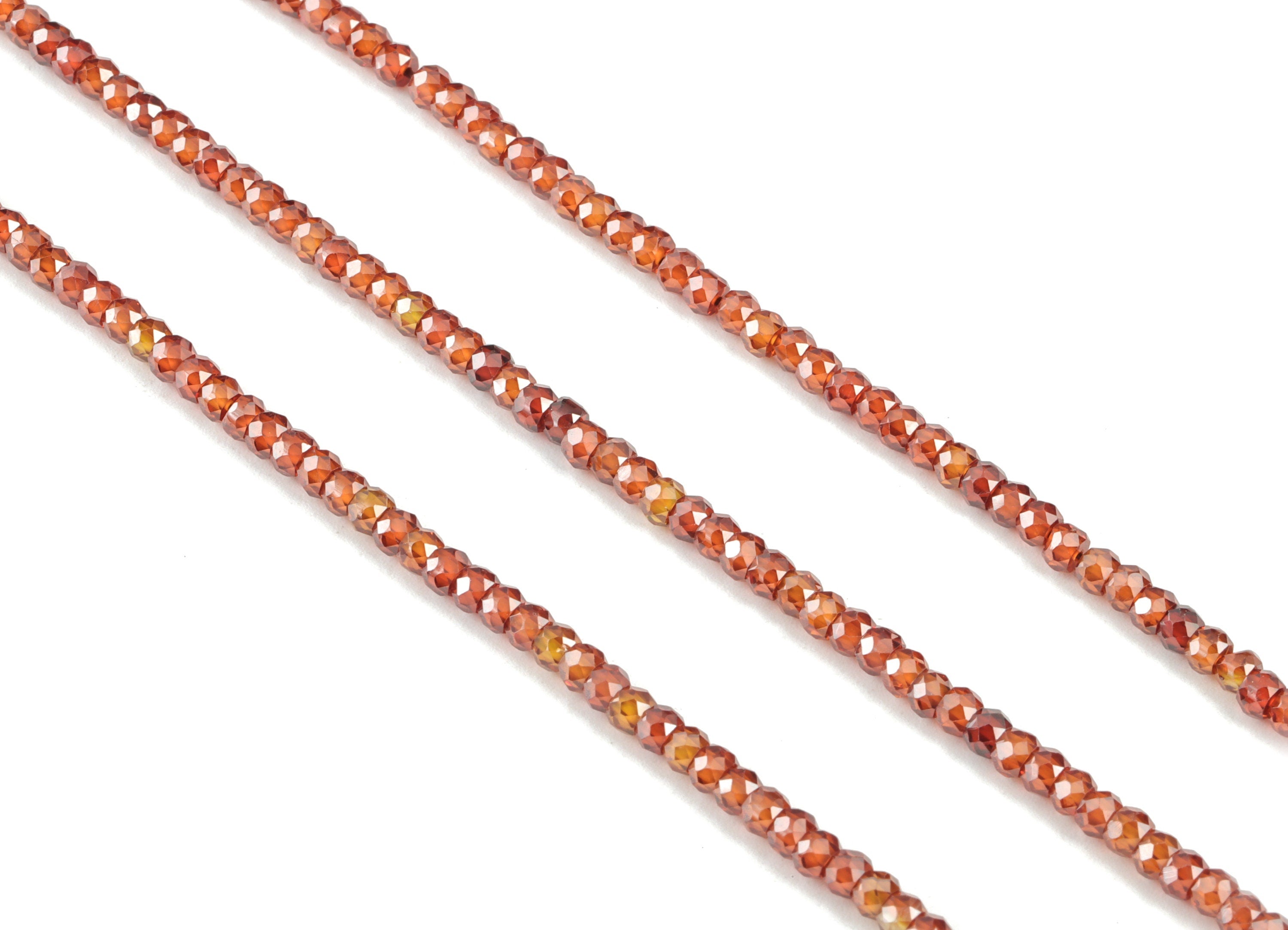 Brown Zircon Rondelle Beads 3mm - 15.5 Inch - Brown Faceted Zircon Round Beads - Gemstone Beads - NS1147B - DOMEDBAZAAR