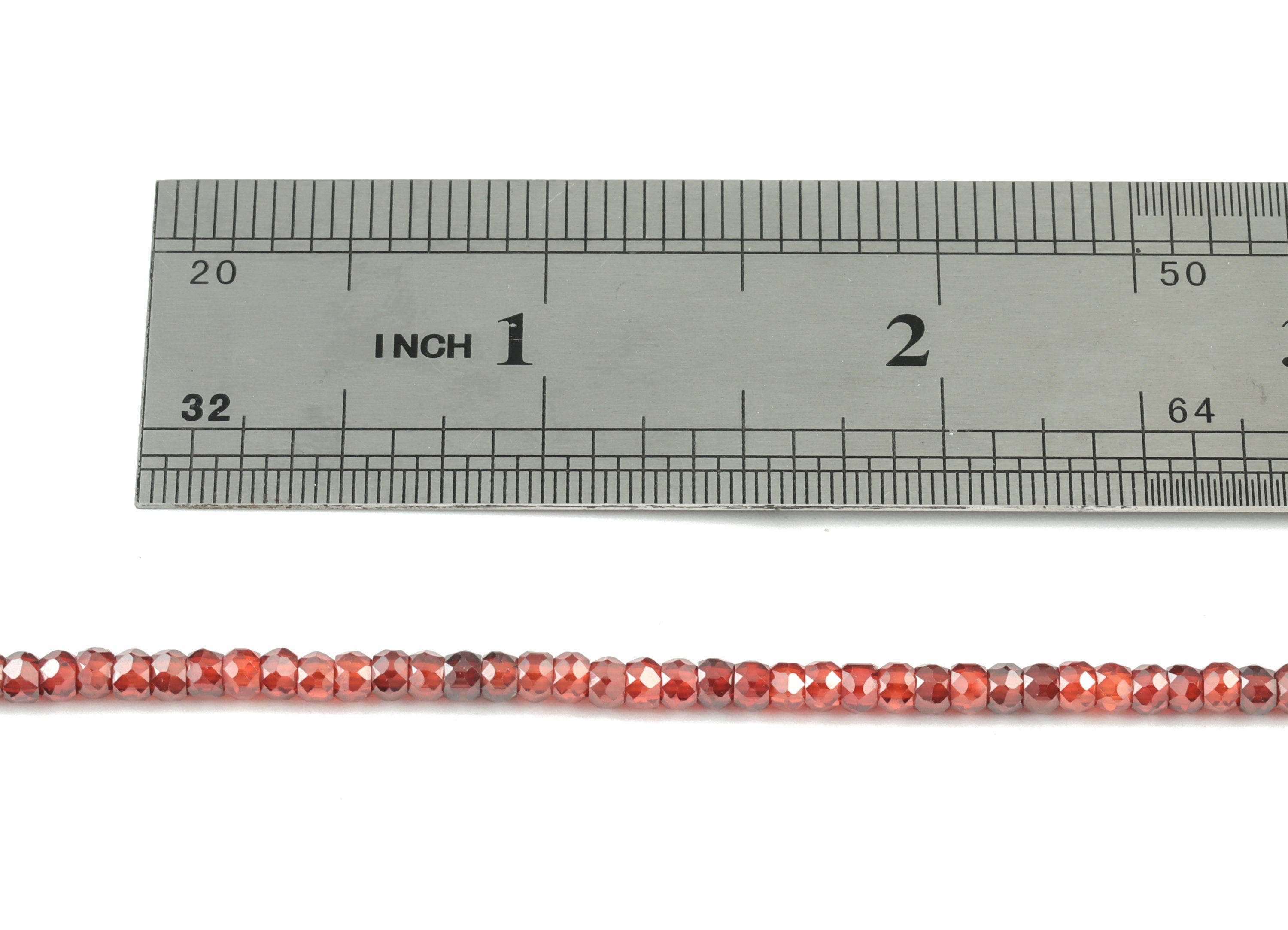 Coral Zircon Rondelle Beads 3mm - 15.5 Inch - Coral Faceted Zircon Round Beads - Gemstone Beads - NS1147C - DOMEDBAZAAR