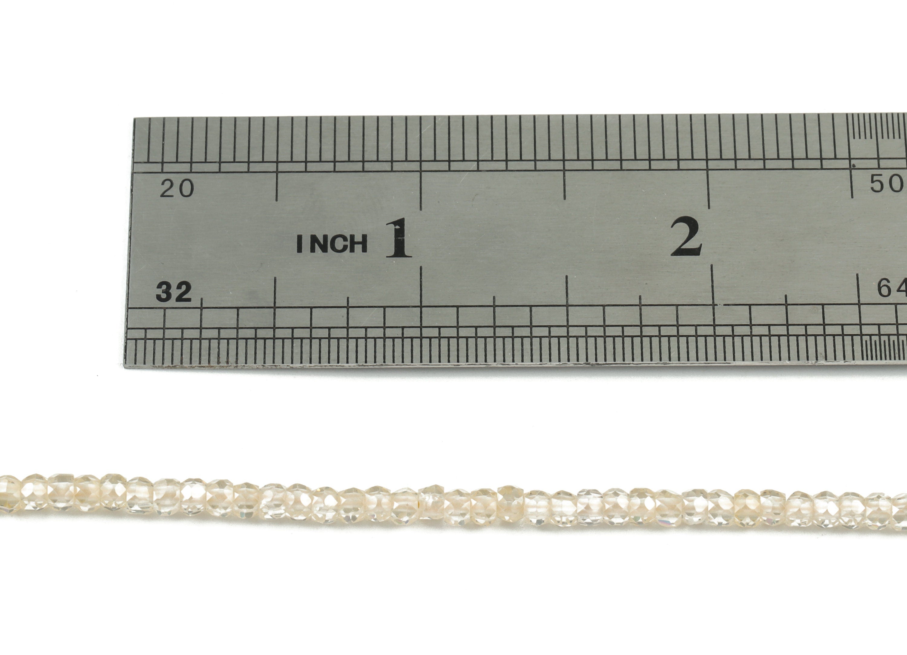 Cream Zircon Rondelle Beads 3mm - 15.5 Inch - Cream Faceted Zircon Round Bead - Gemstone Bead - NS1147G - DOMEDBAZAAR