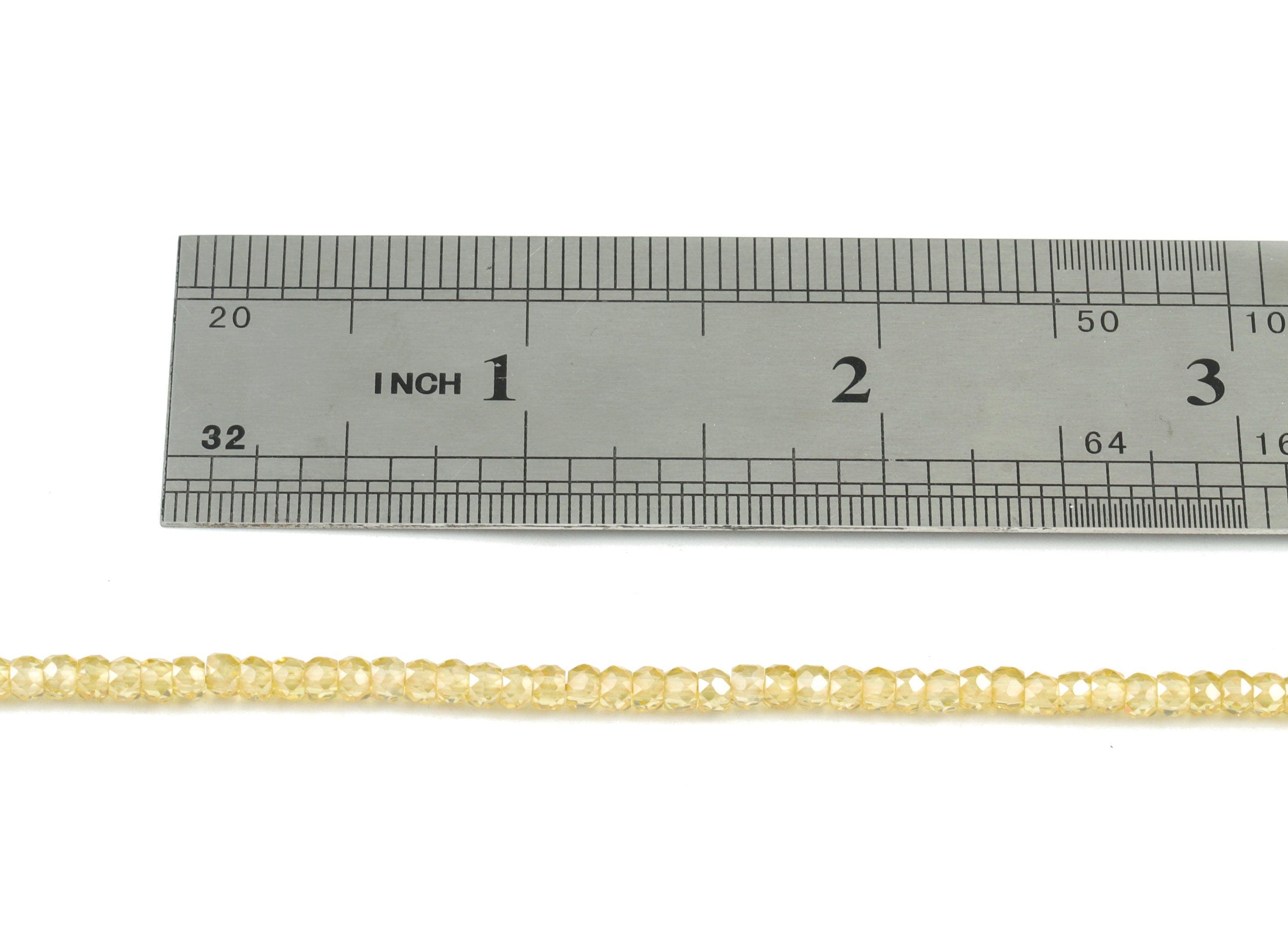 Yellow Zircon Rondelle Beads 3mm - 15.5 Inch - Yellow Faceted Zircon Round Beads - Gemstone Beads - NS1147I - DOMEDBAZAAR