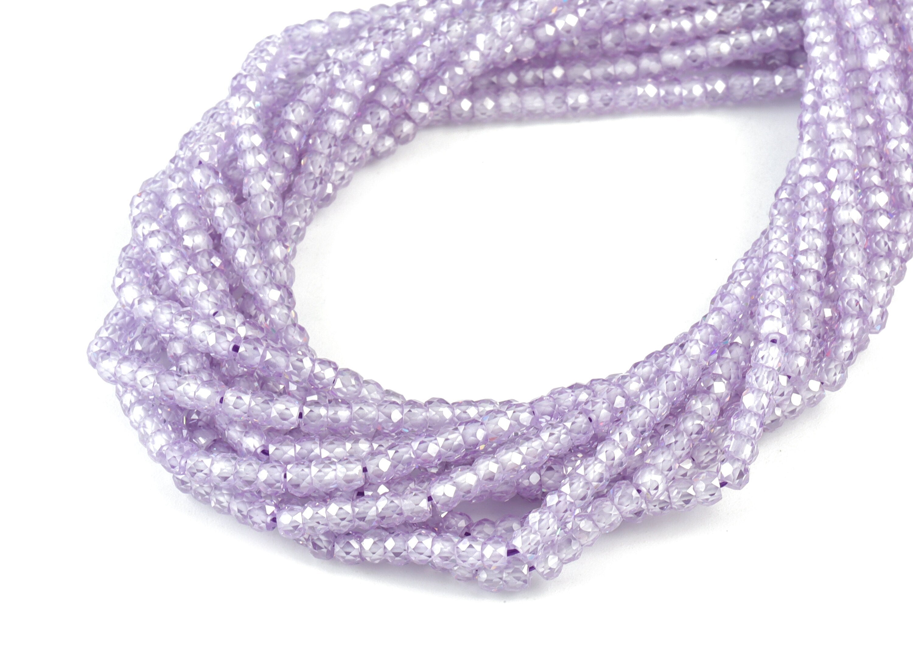 Purple Zircon Rondelle Beads 3mm - 15.5 Inch - Purple Faceted Zircon Round Beads - Gemstone Beads - NS1147M - DOMEDBAZAAR