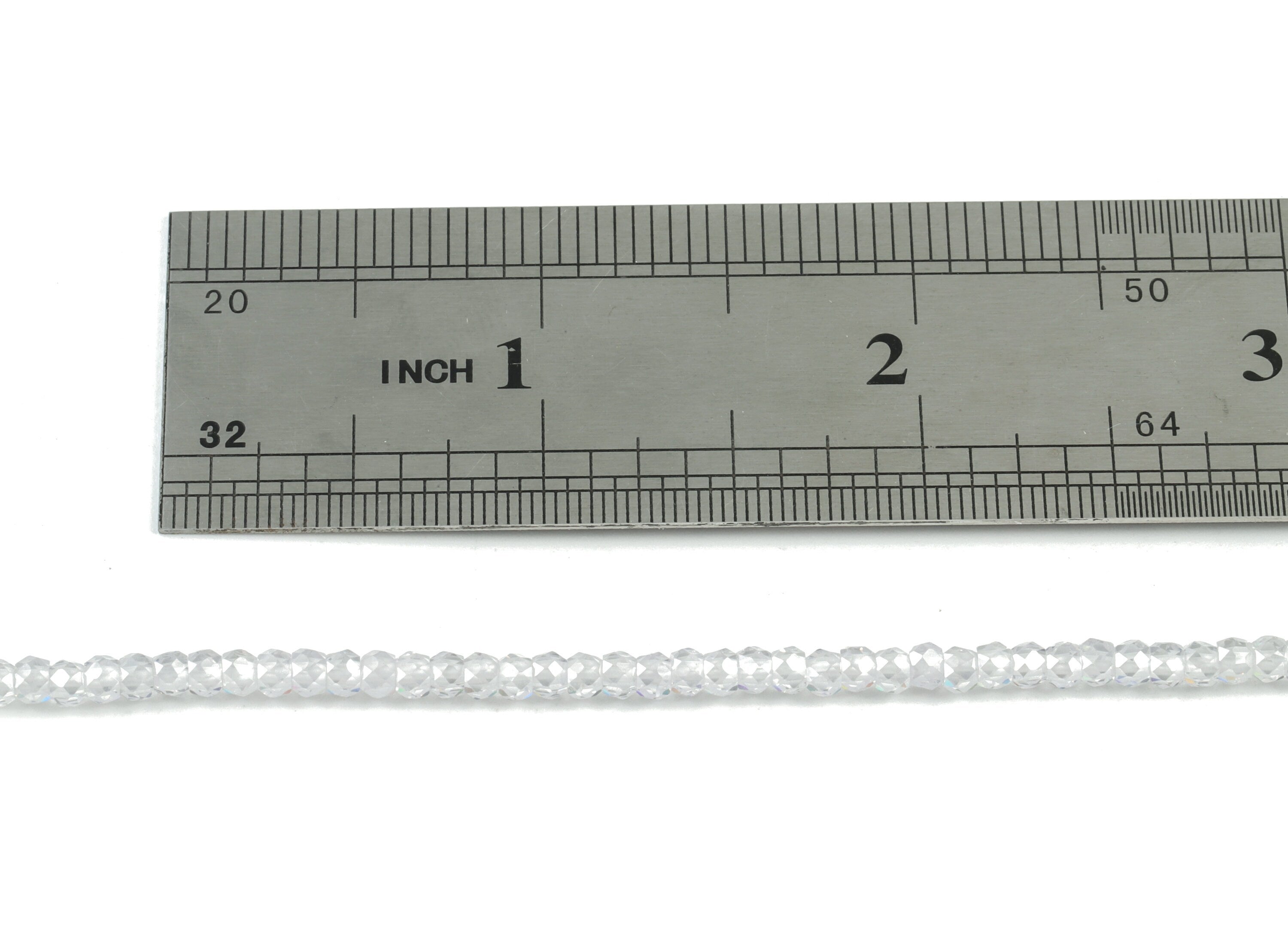 Clear Zircon Rondelle Beads 3mm - 15.5 Inch - Clear Faceted Zircon Round Beads - Gemstone Beads - NS1147O - DOMEDBAZAAR