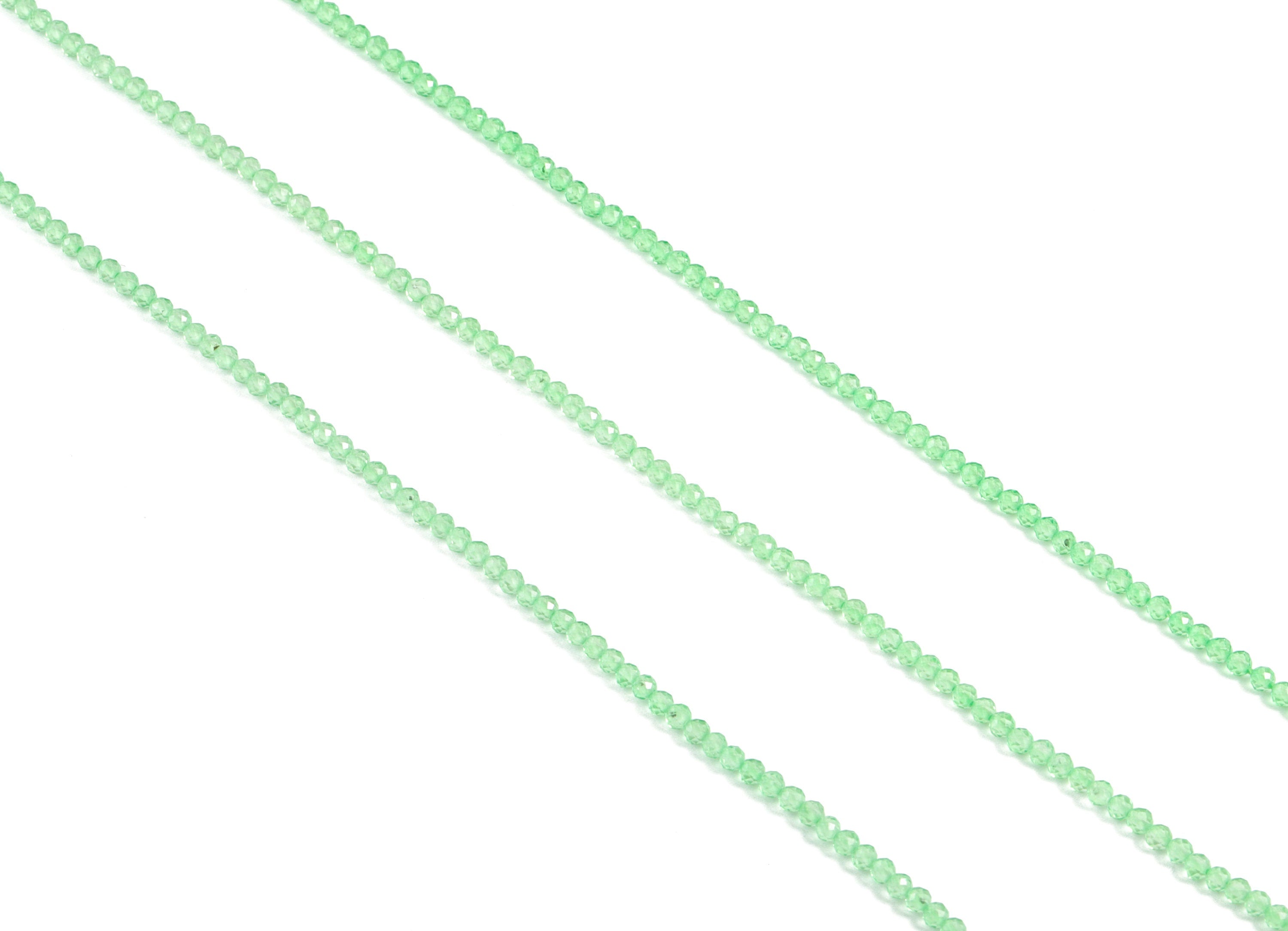 Green Crystal Round Beads 2mm - 15.5 inch - Faceted Round Gemstone Beads - Natural Stone Beads - 2x2mm - NS1200C - DOMEDBAZAAR