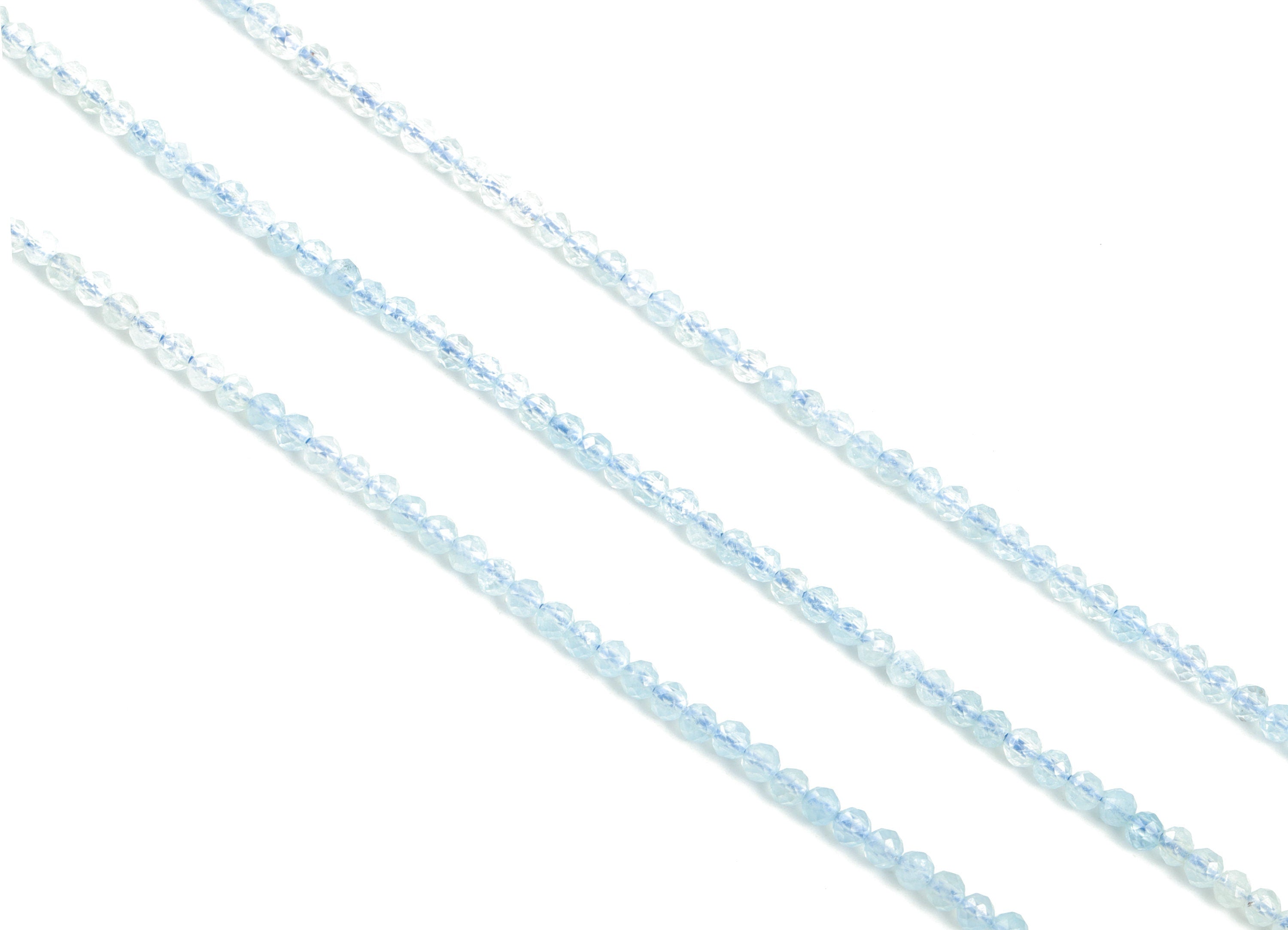 Aquamarine Round Beads 3.5mm - 15.5 inch - Faceted Round Gemstone Beads - Natural Stone Beads - 3.5x3.5mm - NS1210 - DOMEDBAZAAR