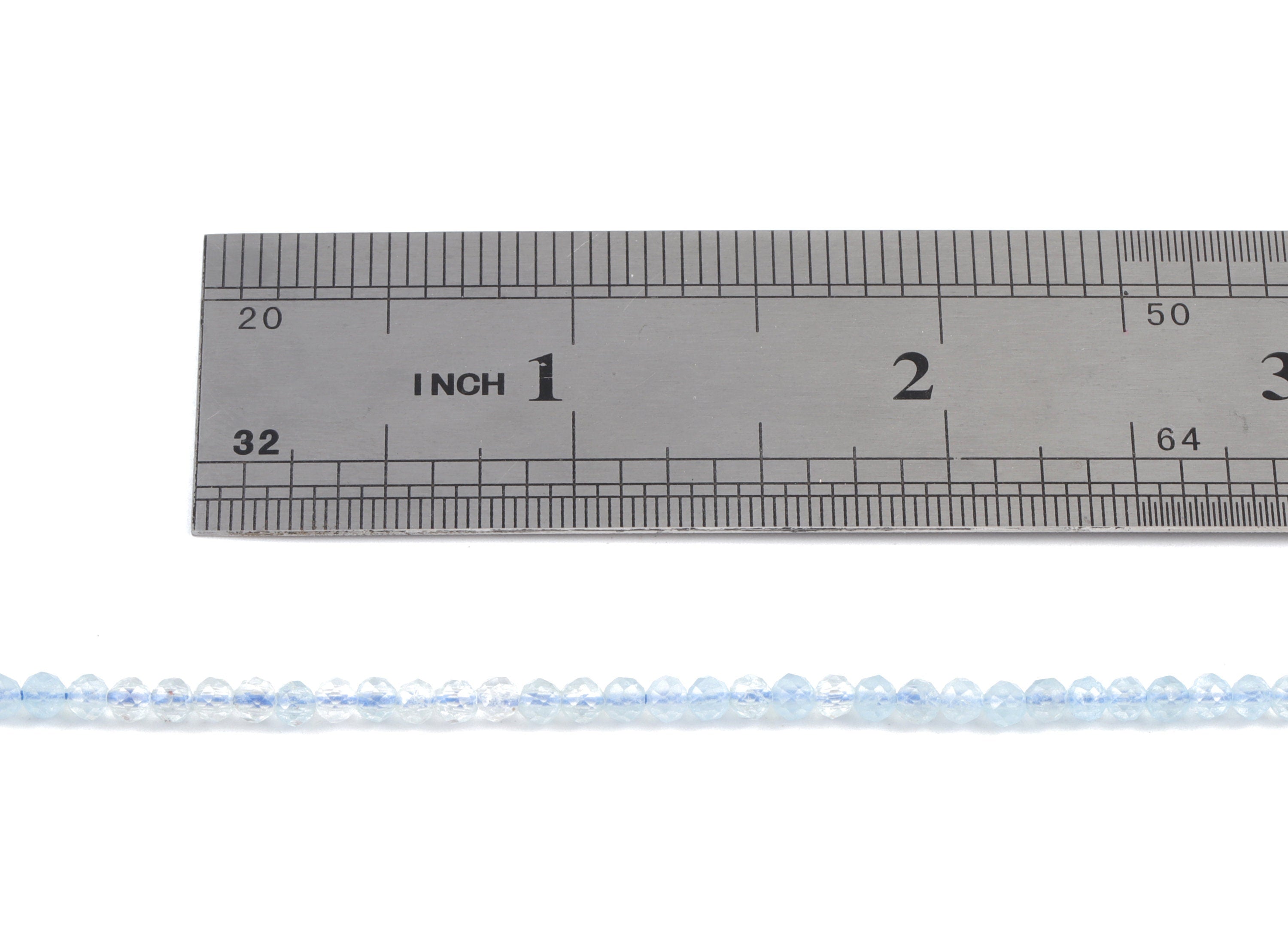 Aquamarine Round Beads 3.5mm - 15.5 inch - Faceted Round Gemstone Beads - Natural Stone Beads - 3.5x3.5mm - NS1210 - DOMEDBAZAAR