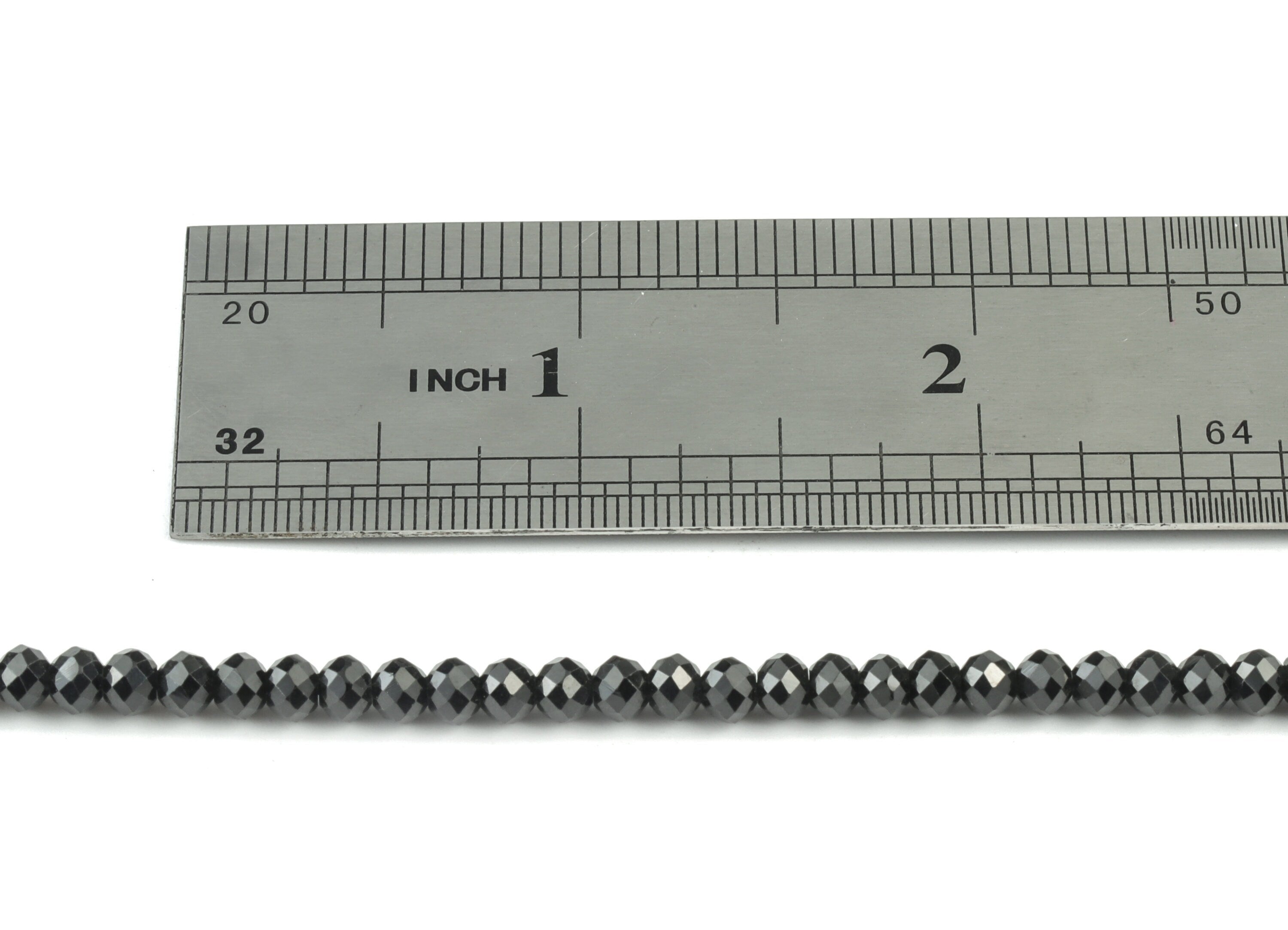Black Spinel Round Beads 3-4mm - 15.5 inch - Faceted Round Gemstone Beads - Natural Stone Beads - 3x4mm - NS1234 - DOMEDBAZAAR