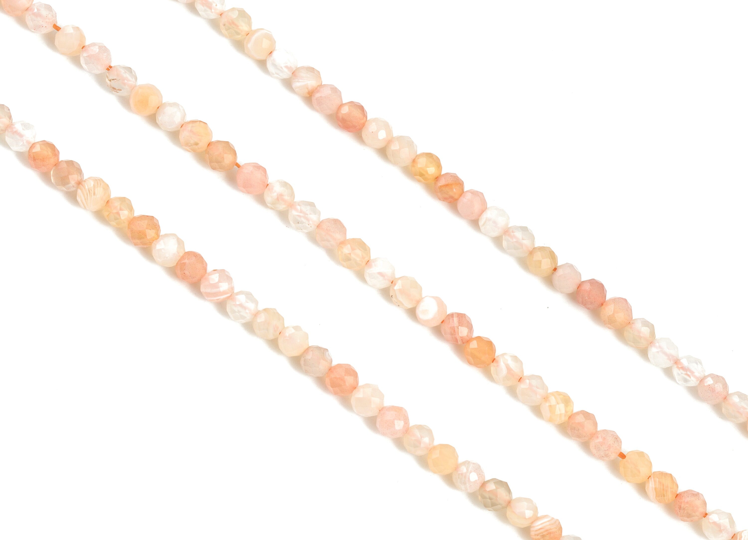 Persian Gulf Agate Round Beads 3mm - 15.5 inch - Faceted Round Gemstone Beads - Natural Stone Beads - 3x3mm - NS1256 - DOMEDBAZAAR