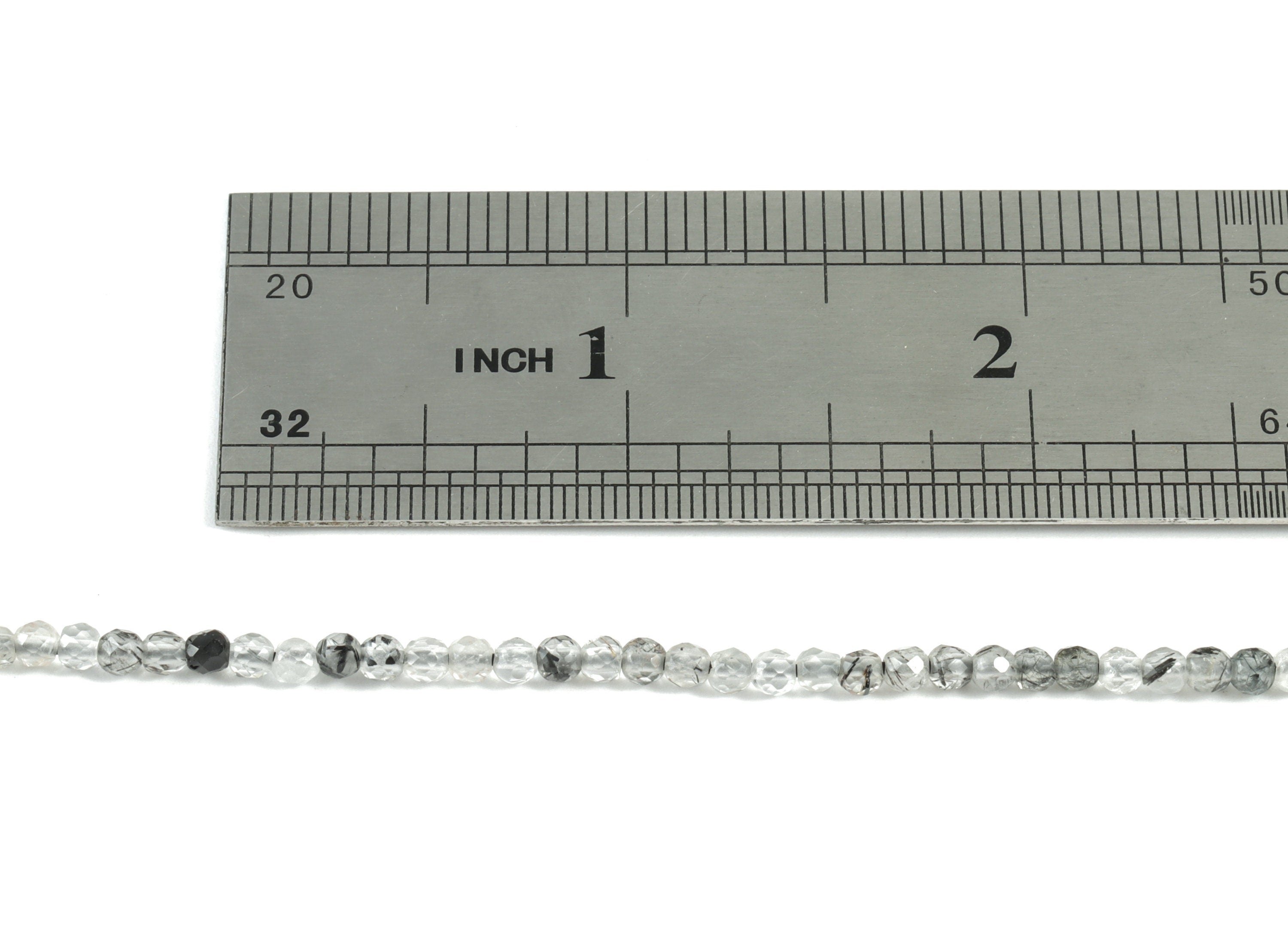 Black Hair Crystal Round Beads 3mm - 15.5 inch - Faceted Round Gemstone Beads - Natural Stone Beads - 3x3mm - NS1261 - DOMEDBAZAAR