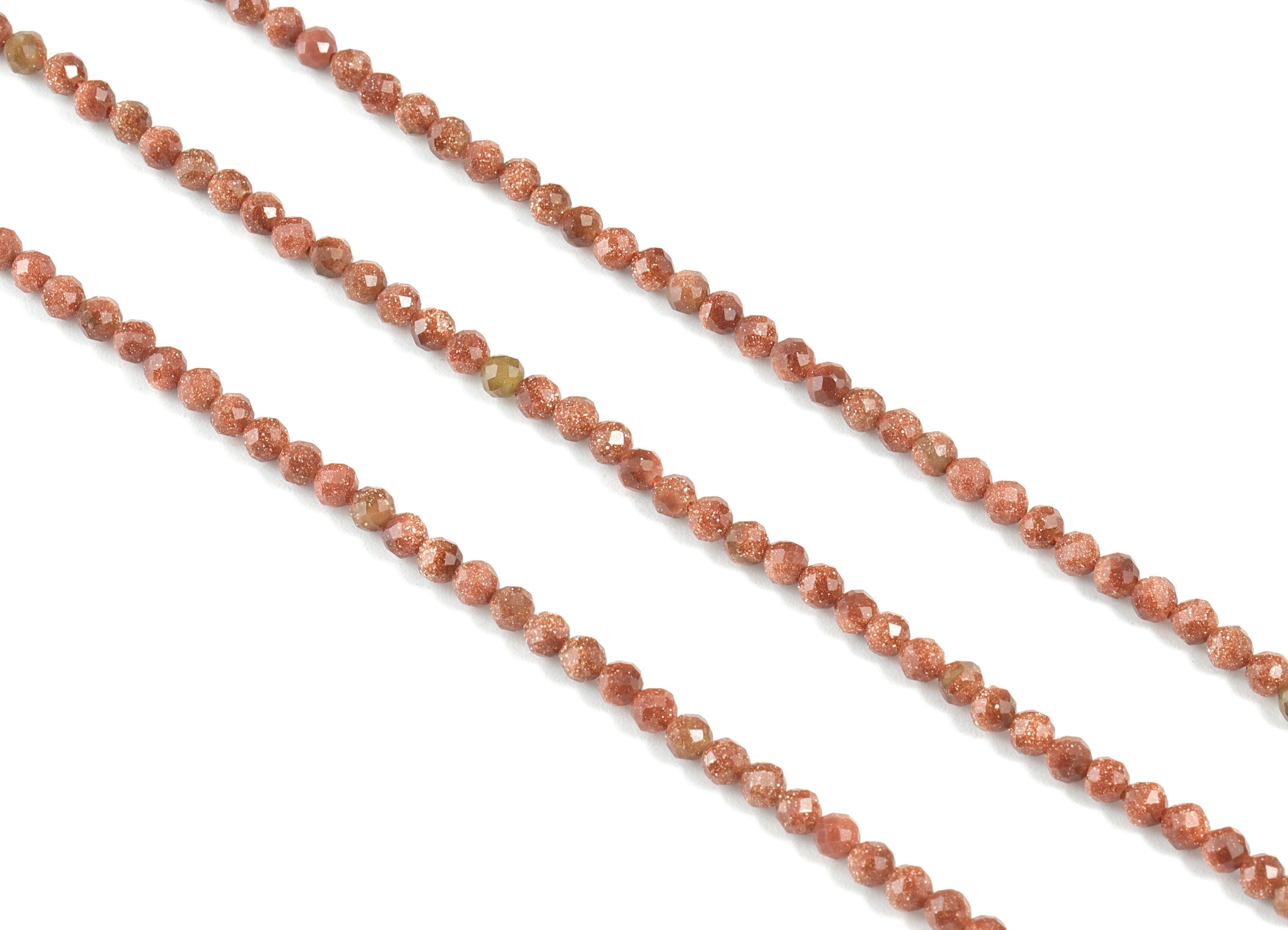 Golden Sand Round Beads 3mm - 15.5 inch - Faceted Round Gemstone Beads - Natural Stone Beads - 3x3mm - NS1270 - DOMEDBAZAAR