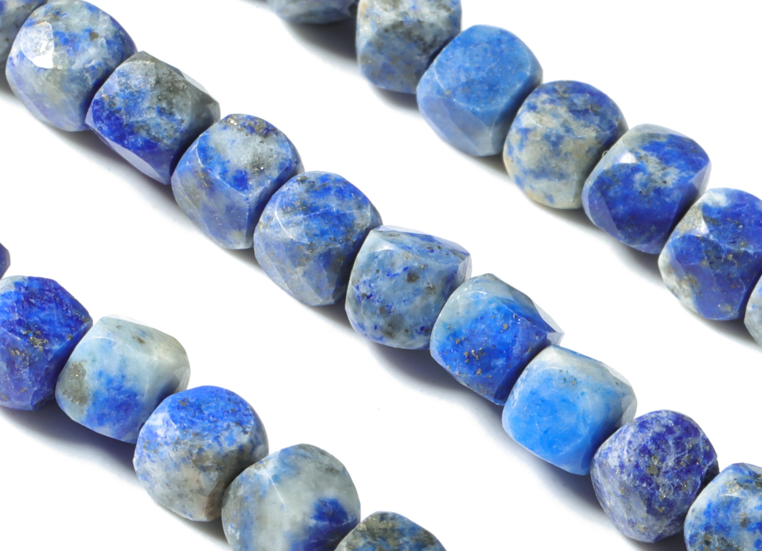 Lapis Cube Beads 3-4mm - 15.5 inch - Faceted Cube Gemstone Beads - Natural Stone Beads - 3x3mm - NS1084 - DOMEDBAZAAR