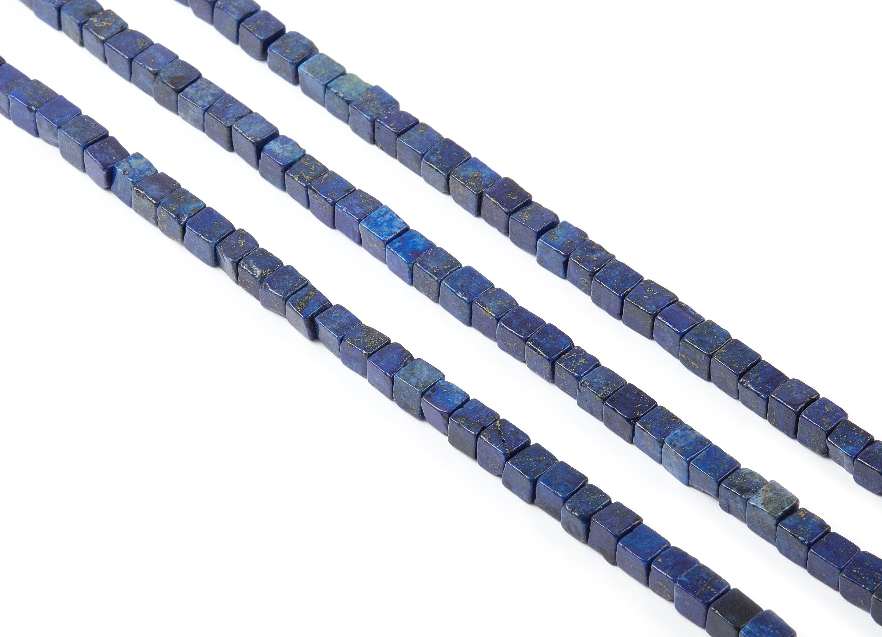 Cube Gemstone Beads - Lapis Lazuli Beads - 15.7"/82PCS/ 1 Strand - 4.5x4.5mm - Natural Stone Beads - NS1001A - DOMEDBAZAAR