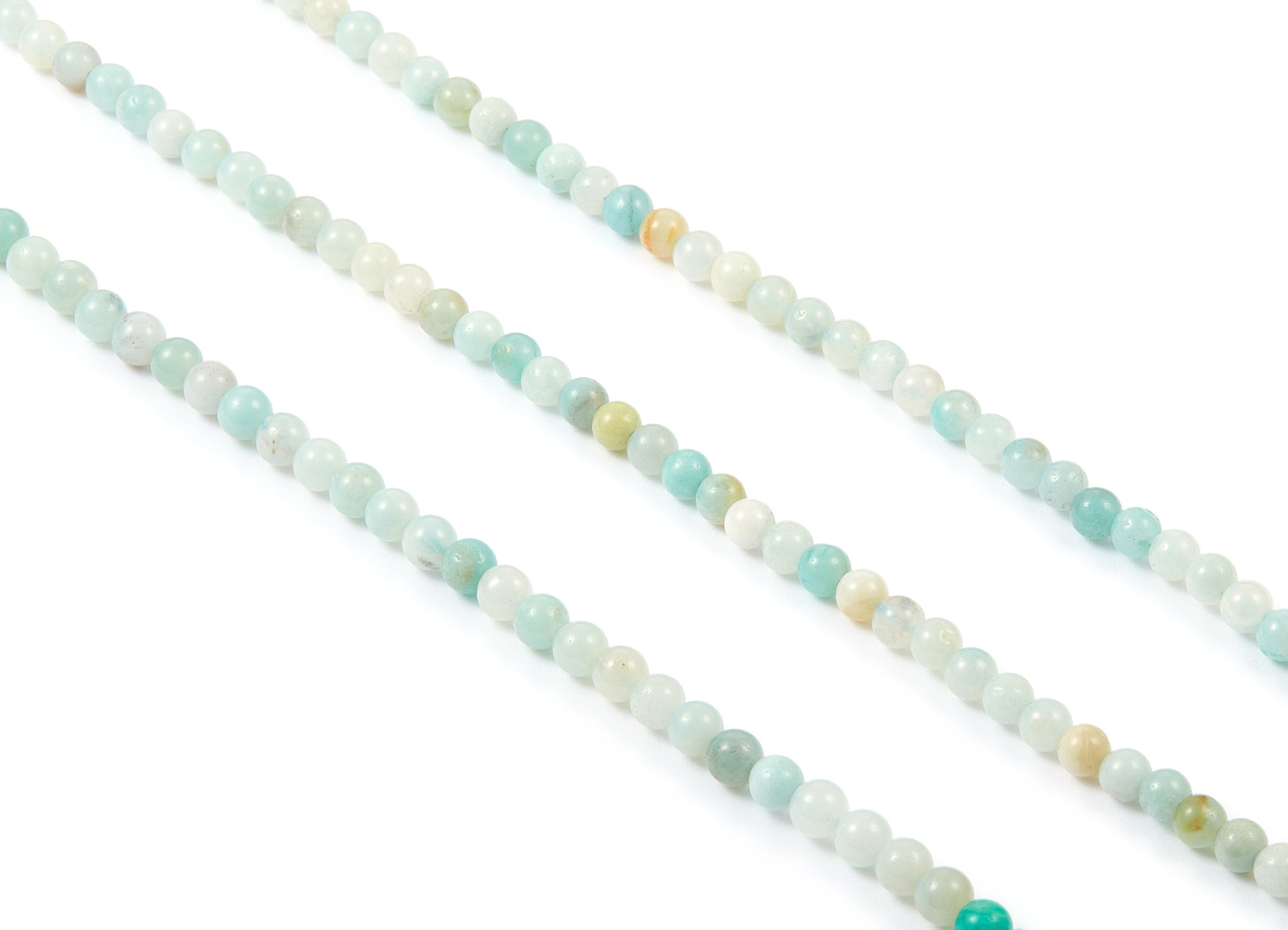 Round Gemstone Beads - China Amazonite Beads - 15.35" /50pcs / 1 strand - 4.1x4.1mm - Gemstone Beads - NS1012L - DOMEDBAZAAR